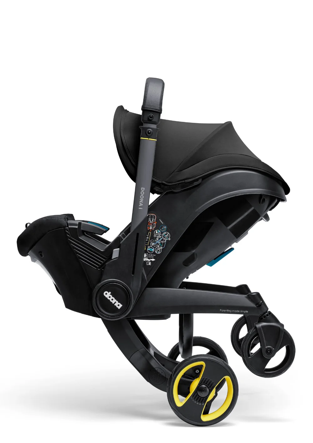 Doona i Nitro Black – 2-in-1 Babyschale & Kinderwagen für maximale Mobilität