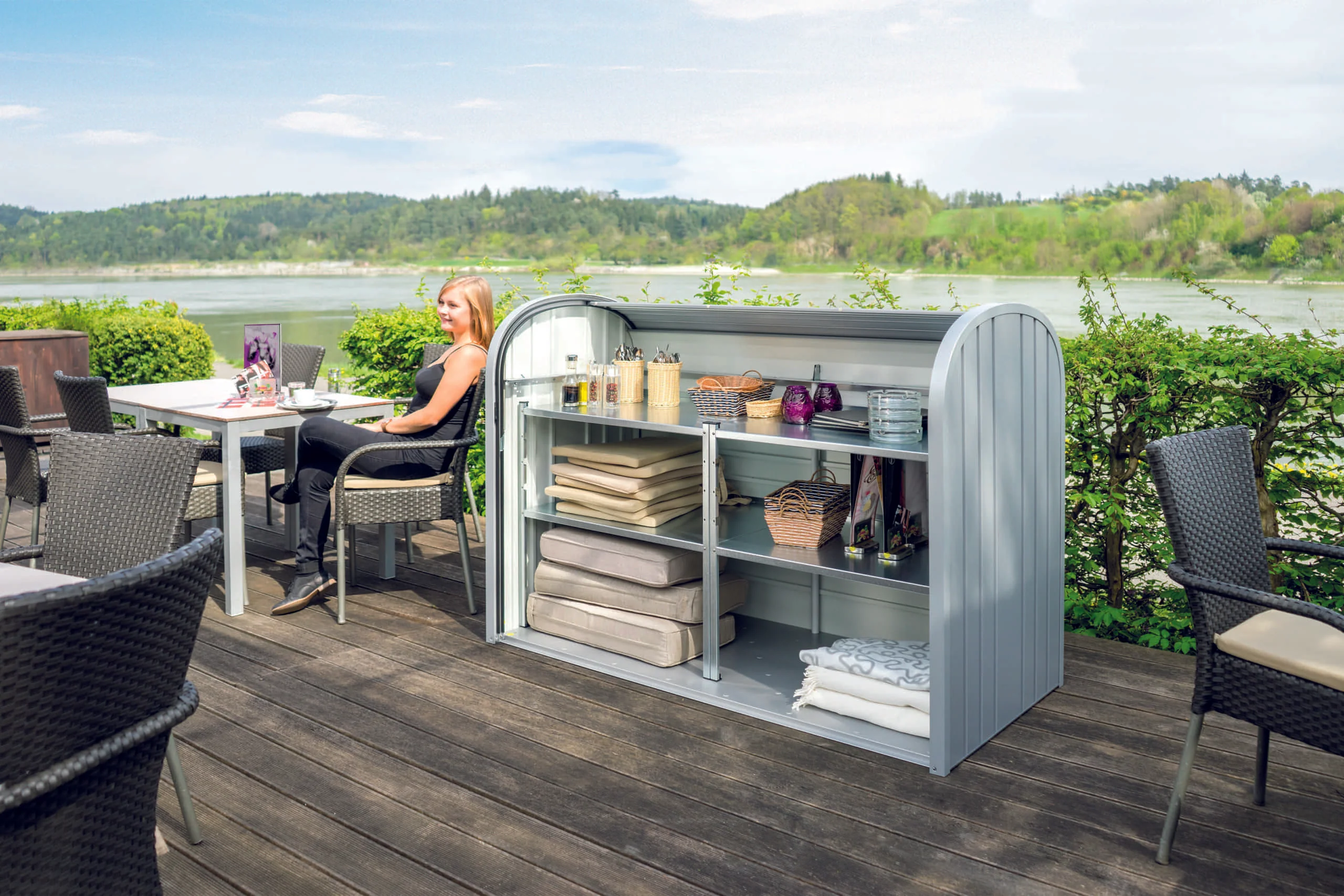 Biohort StoreMax® – Multifunktionaler Rollladen-Aufbewahrungsbox für Garten & Terrasse