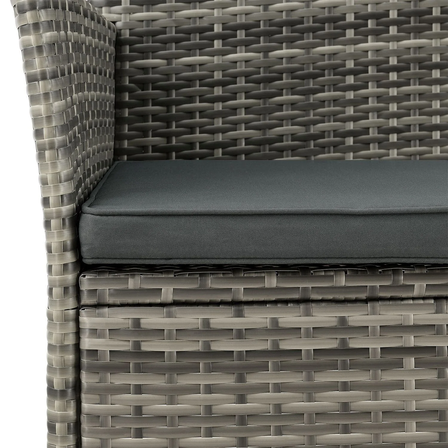 Monaco Polyrattan Bank für 2 Personen – Integrierter Tisch, wetterfest & modern