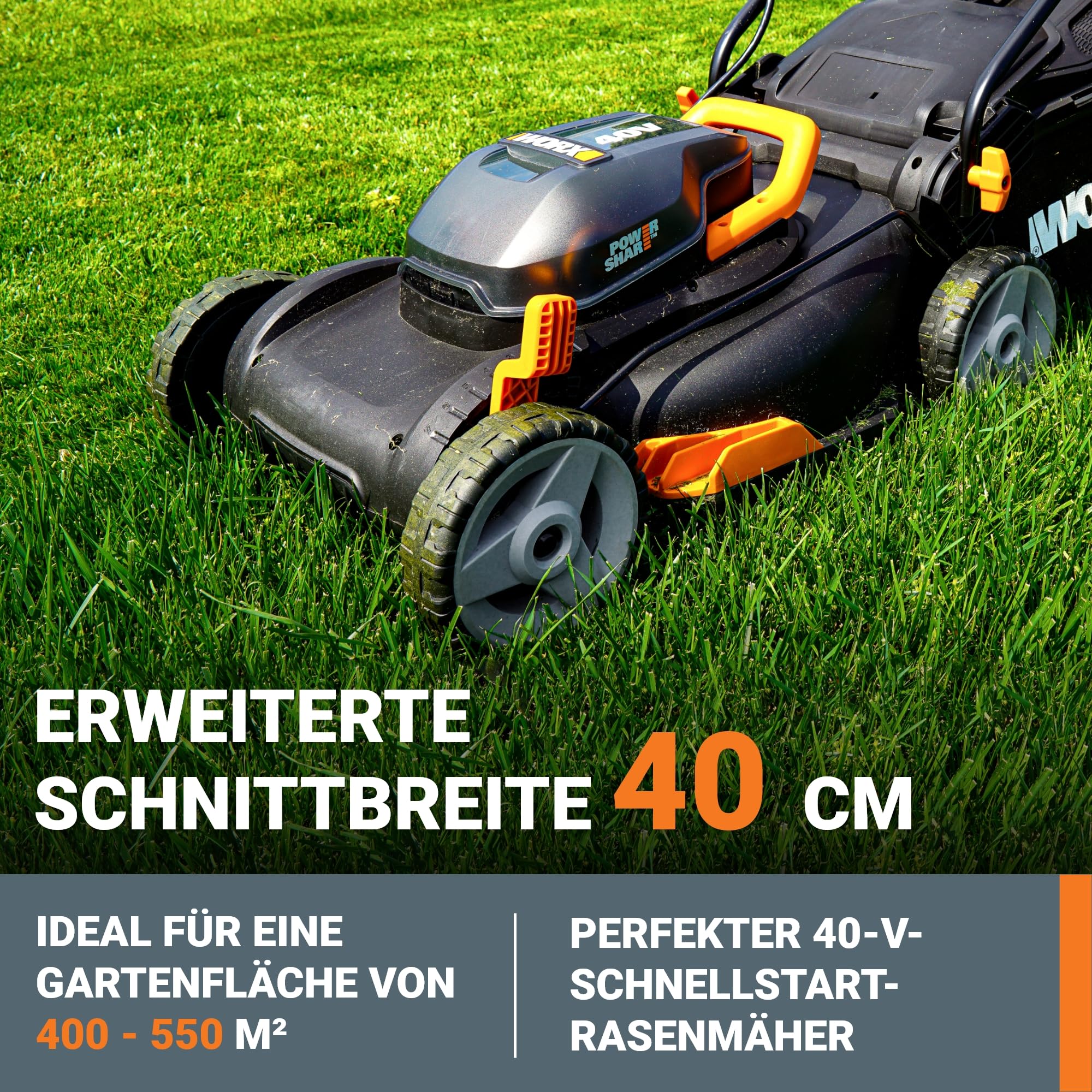 WORX WG743E Akku-Rasenmäher 40V – Einfach perfekter Rasen