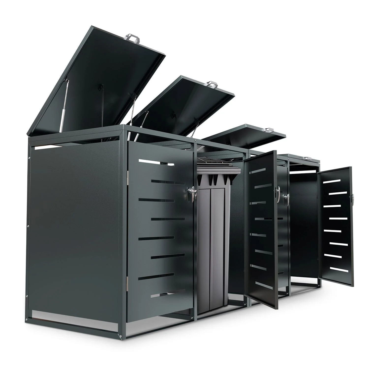 Arel Metall-Müllbox für 2 Mülltonnen – Elegant & Wetterfest