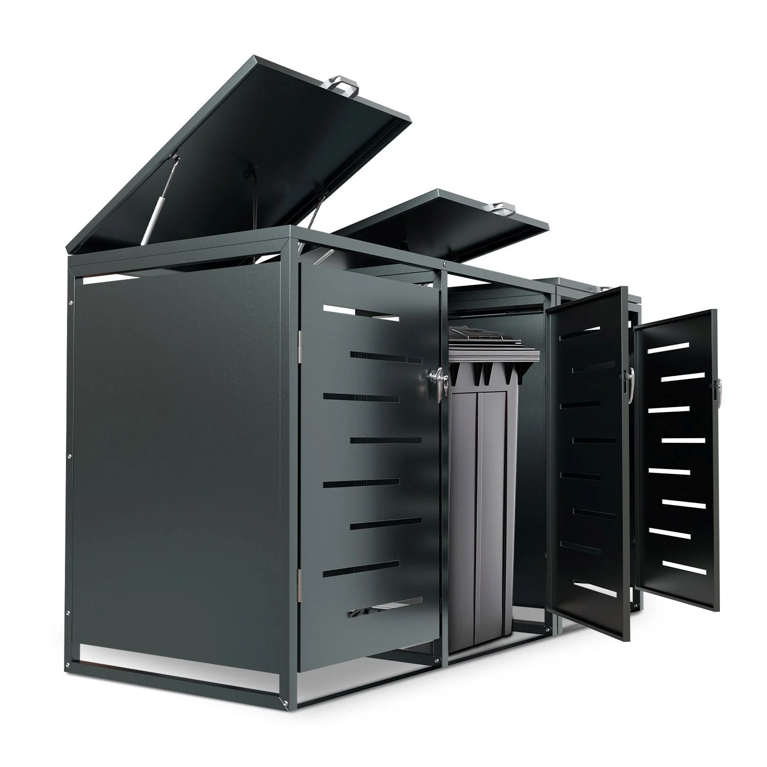 Arel Metall-Müllbox für 2 Mülltonnen – Elegant & Wetterfest