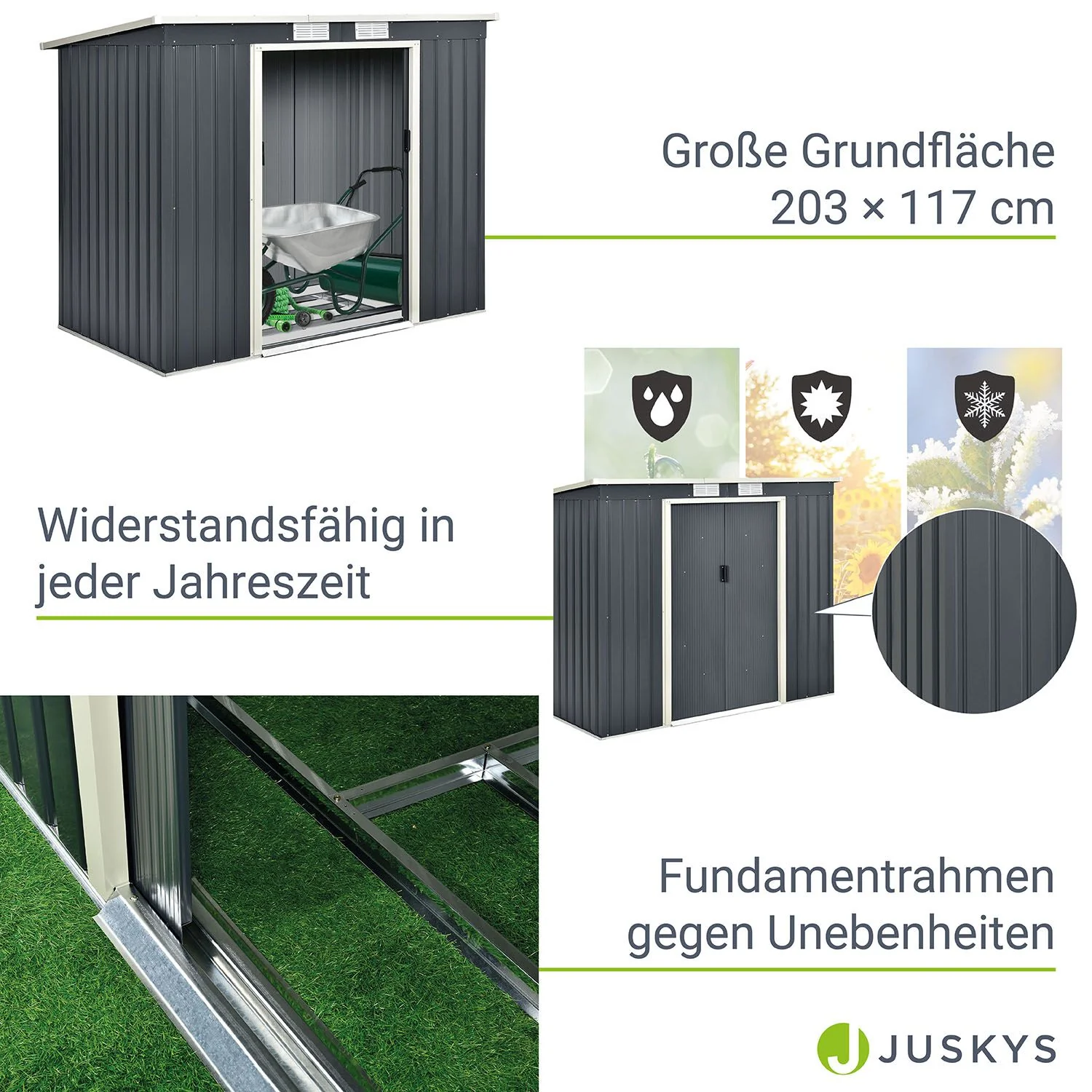 XXL Metall-Gartenhaus – Robust, Geräumig & Sicher