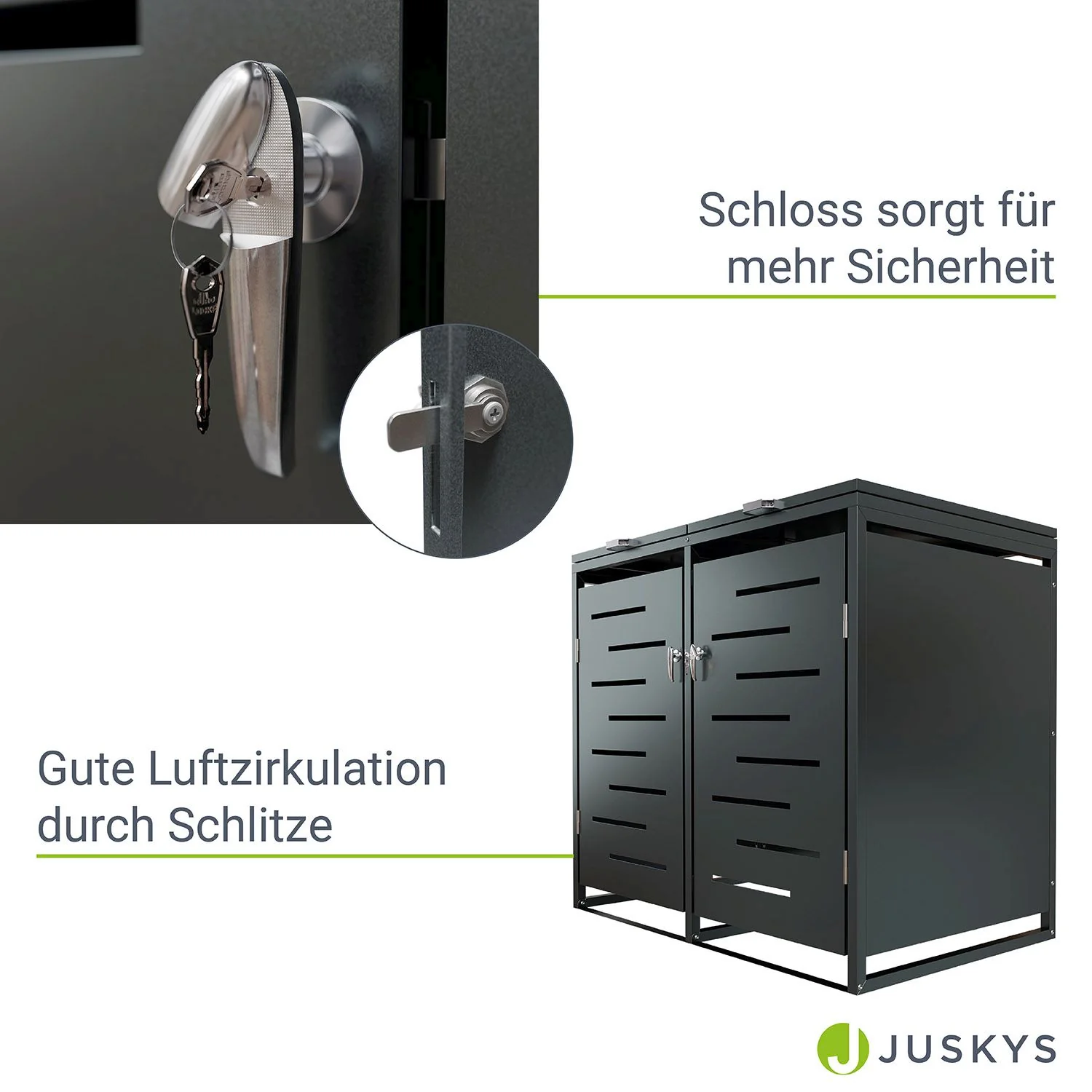 Arel Metall-Müllbox für 2 Mülltonnen – Elegant & Wetterfest