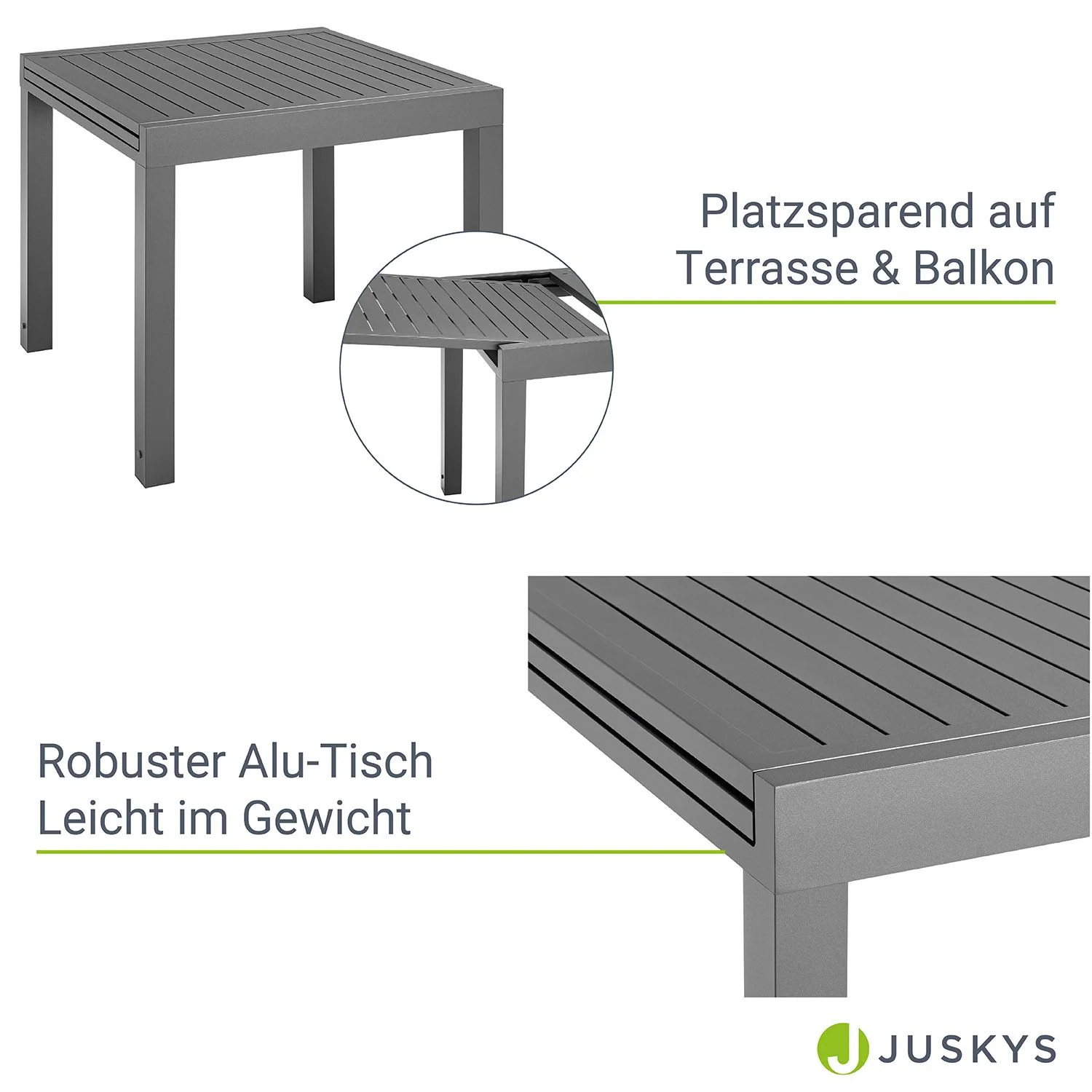 Laki Gartentisch – Ausziehbar & Praktisch für Terrasse und Balkon
