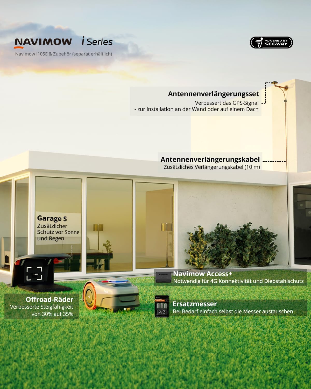 Navimow i105E – Kabelloser Mähroboter für perfektes Grün