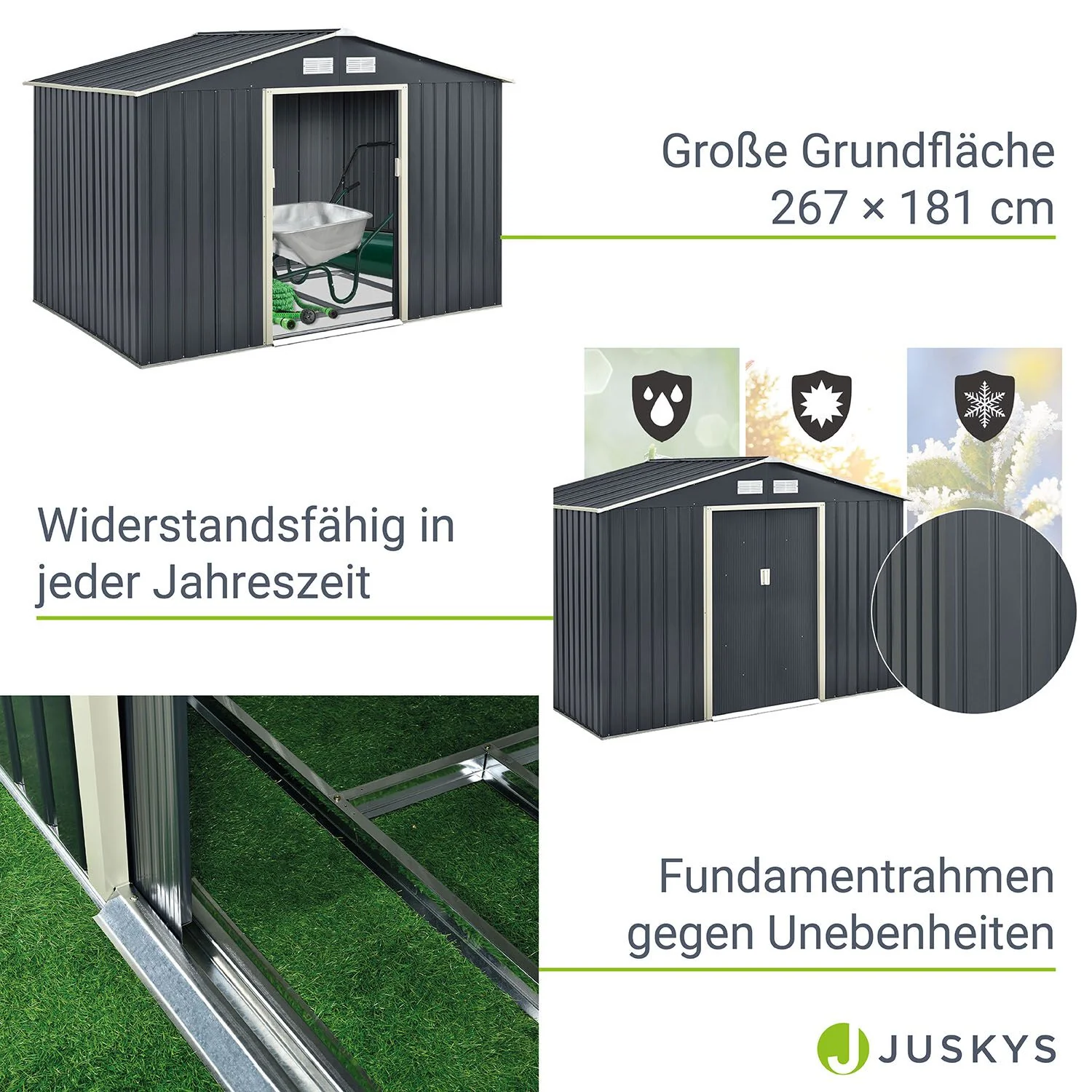 XXL Metall-Gartenhaus – Robust, Geräumig & Sicher