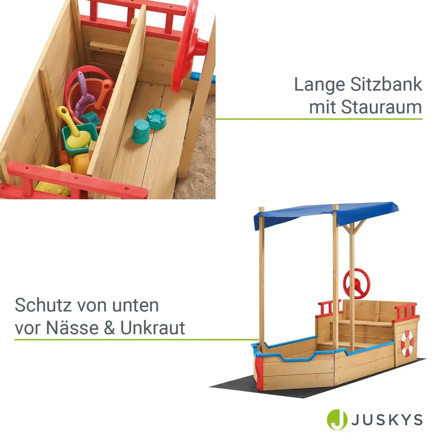Käpt’n Pit Sandkasten – Piratenschiff aus Holz für Kinder
