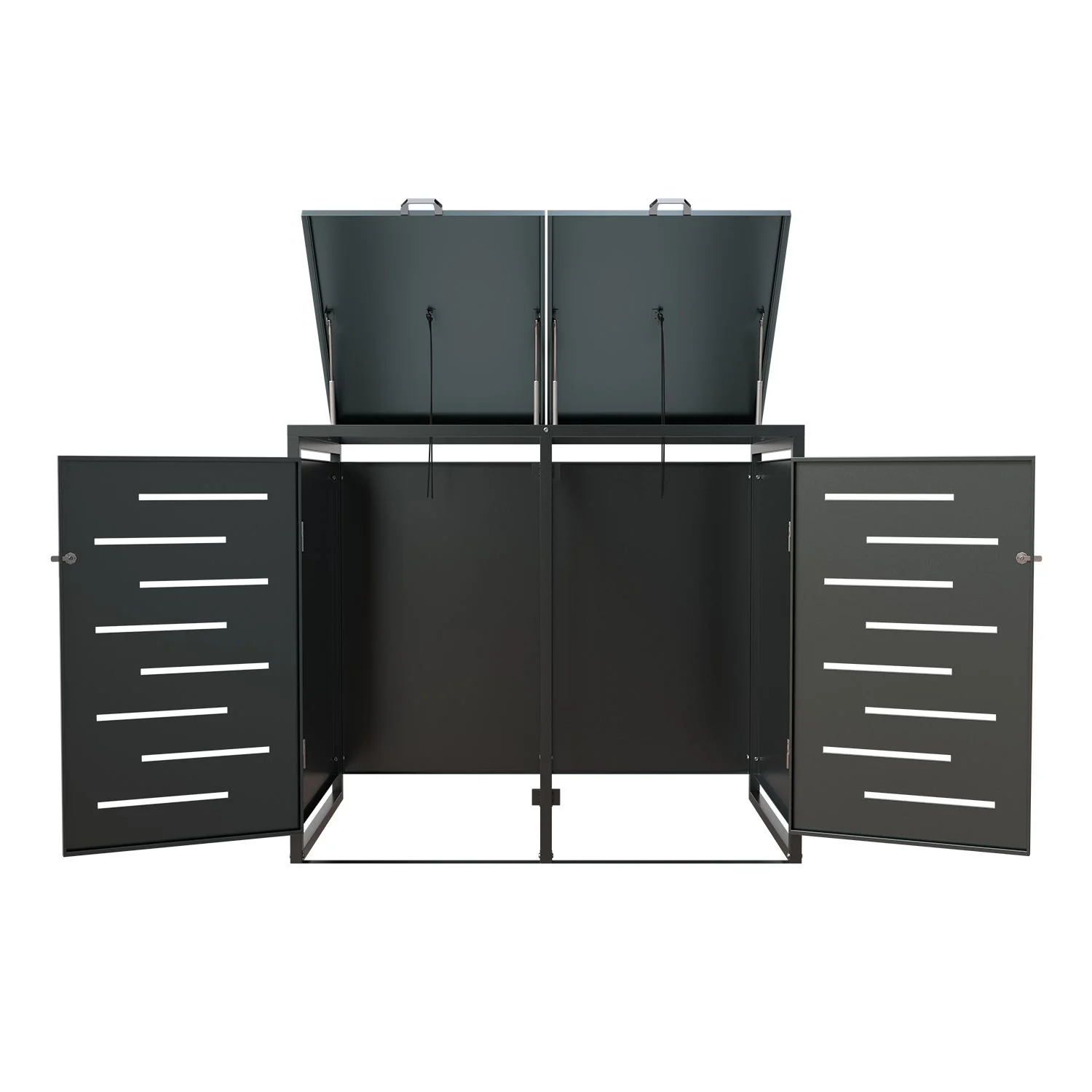 Arel Metall-Müllbox für 2 Mülltonnen – Elegant & Wetterfest