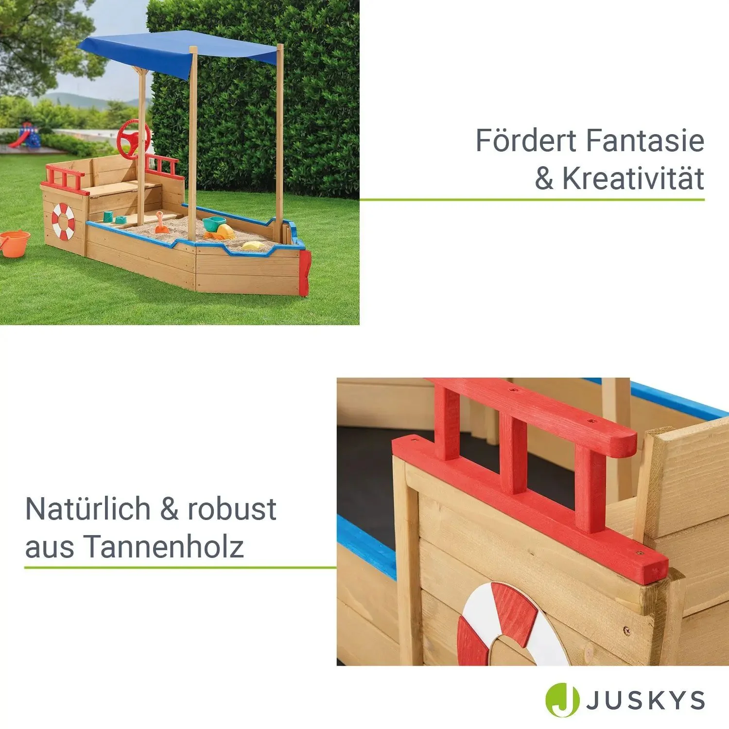 Käpt’n Pit Sandkasten – Piratenschiff aus Holz für Kinder