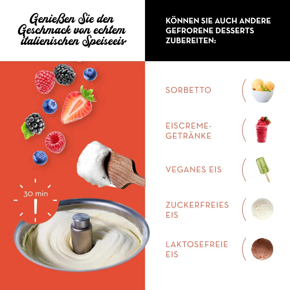 Musso Mini Lussino 4080 Eismaschine – 0,75 L, Edelstahl, schnell & cremig