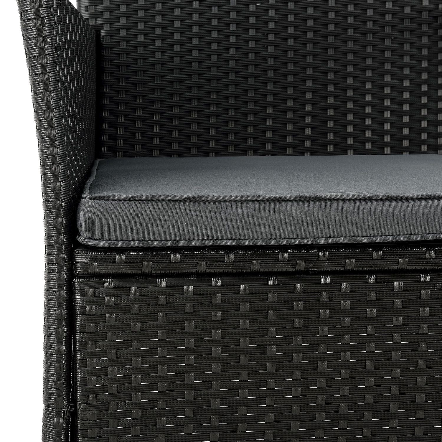 Monaco Polyrattan Bank für 2 Personen – Integrierter Tisch, wetterfest & modern