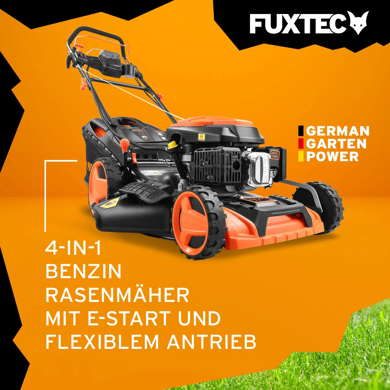 FUXTEC FX-RM5196eS – 4-in-1 Benzin-Rasenmäher mit ZIPGO-Motor