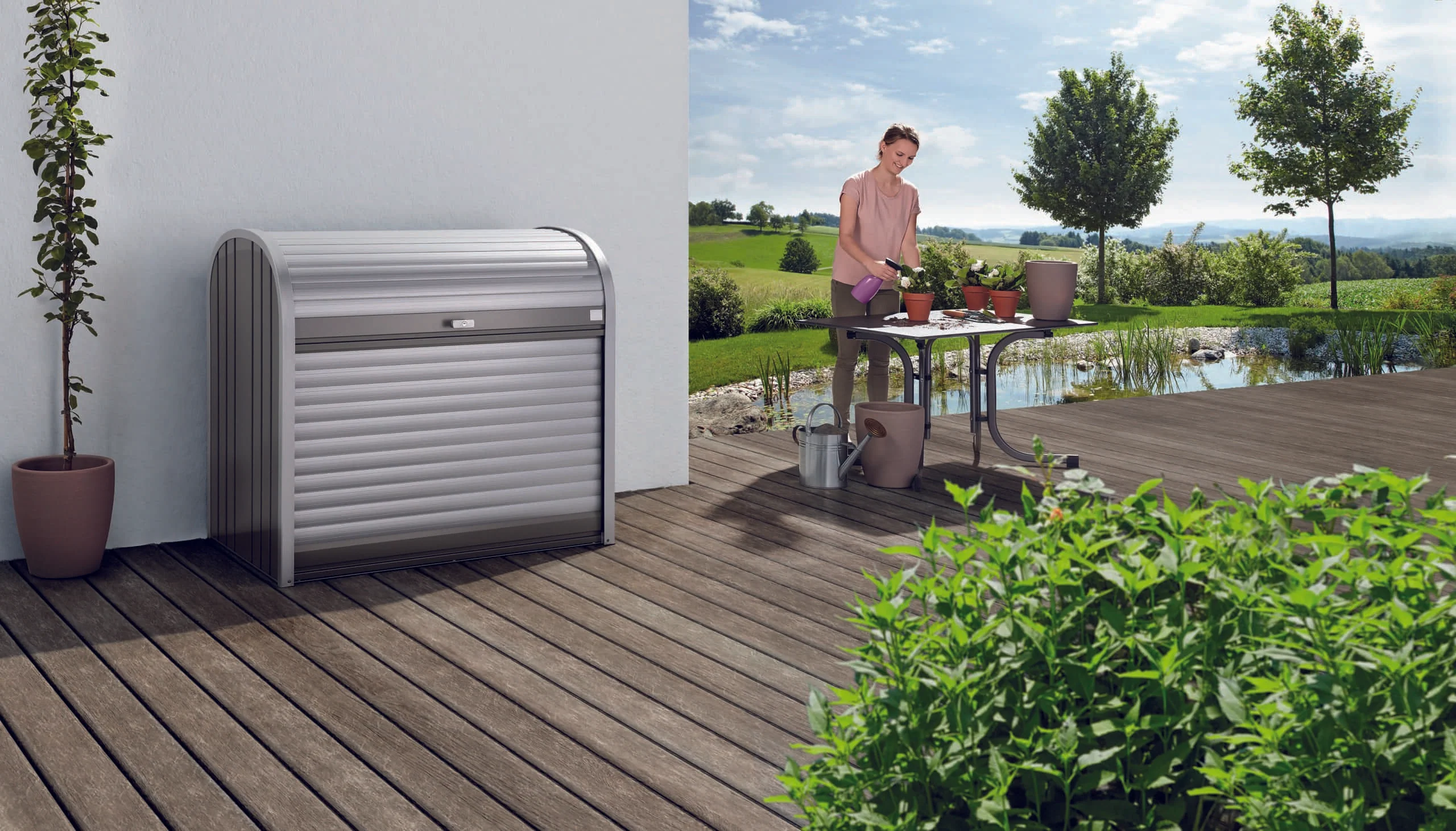 Biohort StoreMax® – Multifunktionaler Rollladen-Aufbewahrungsbox für Garten & Terrasse