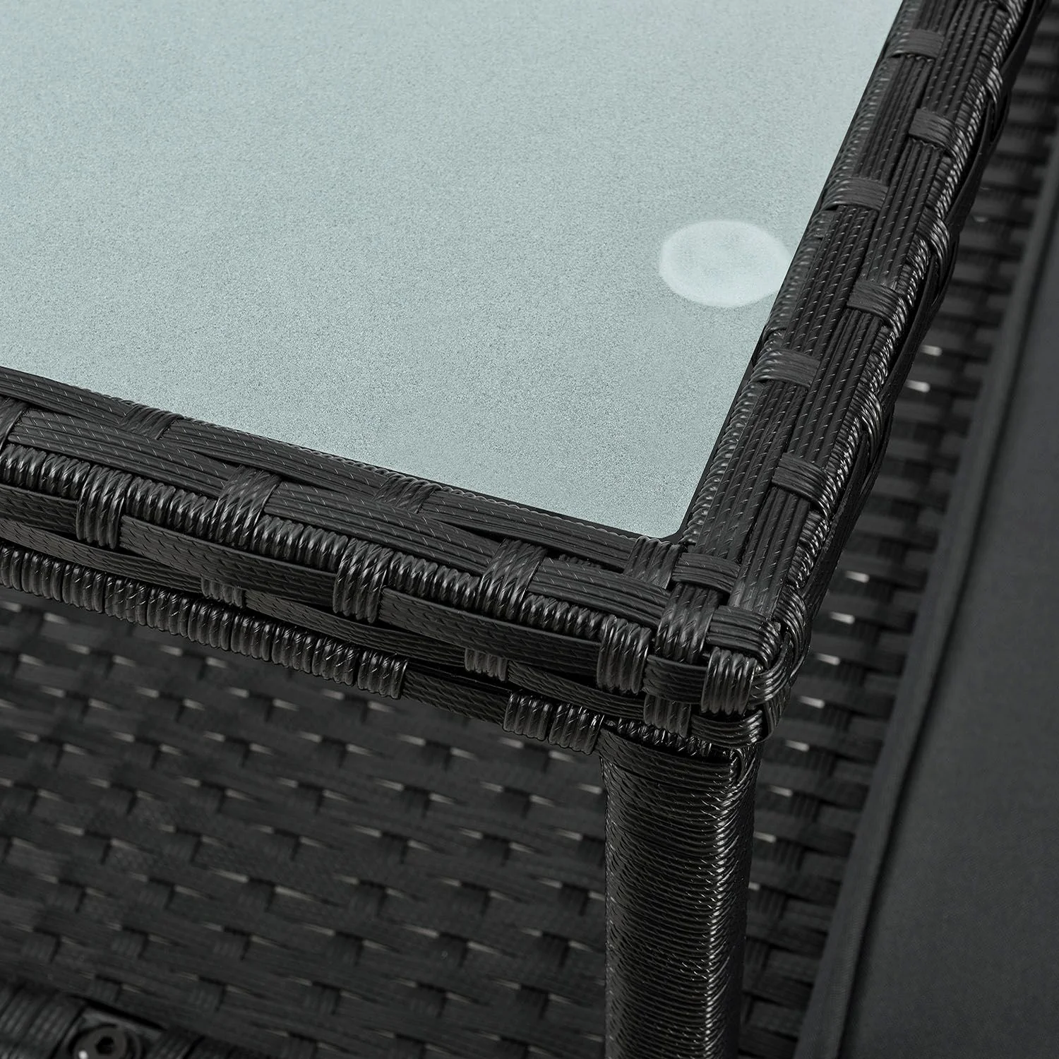 Monaco Polyrattan Bank für 2 Personen – Integrierter Tisch, wetterfest & modern