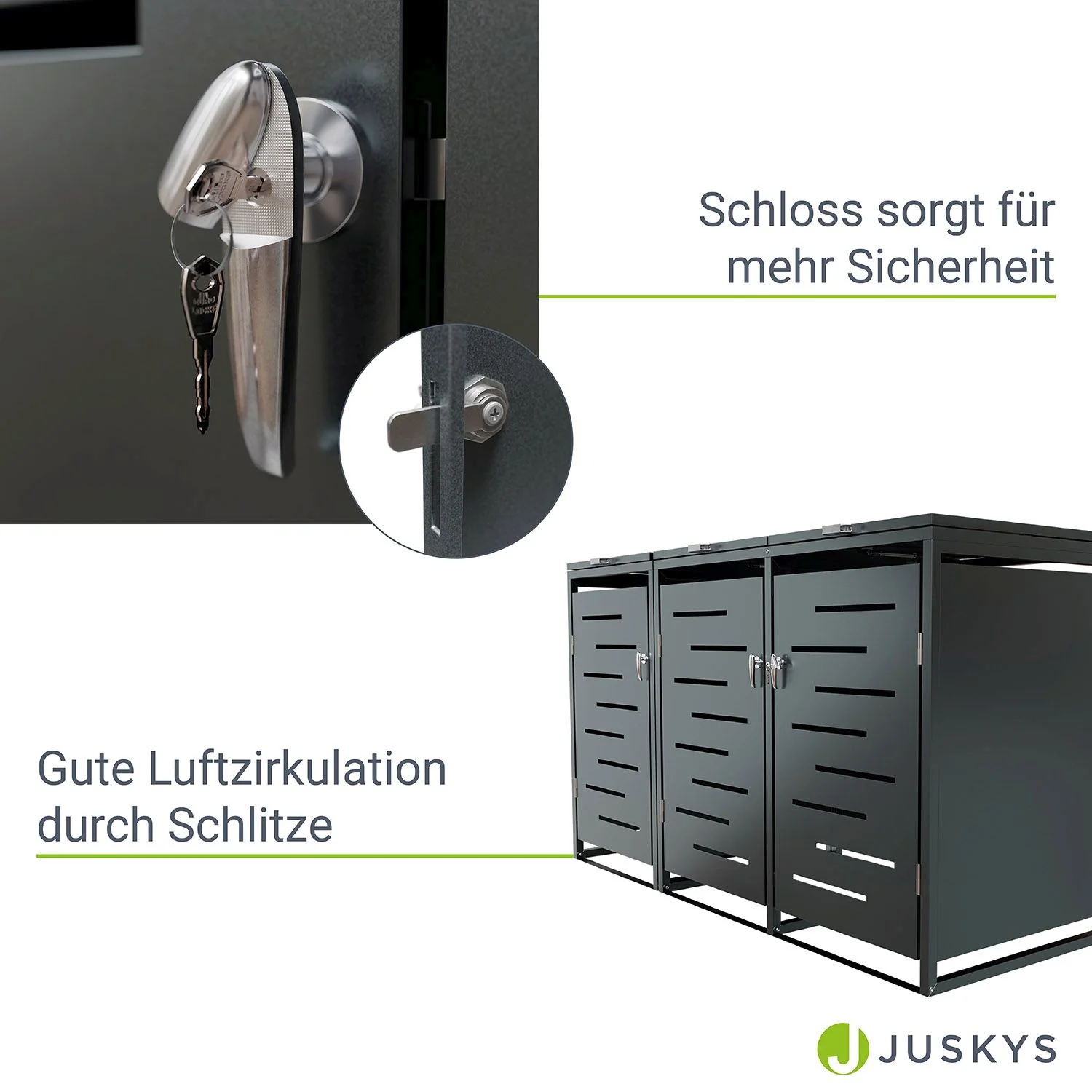 Arel Metall-Müllbox für 2 Mülltonnen – Elegant & Wetterfest