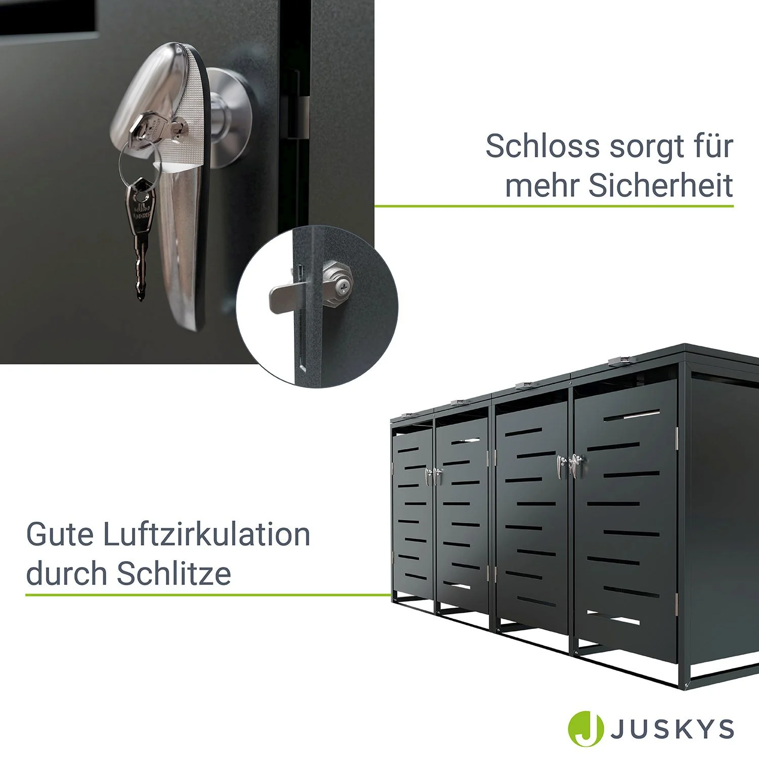 Arel Metall-Müllbox für 2 Mülltonnen – Elegant & Wetterfest