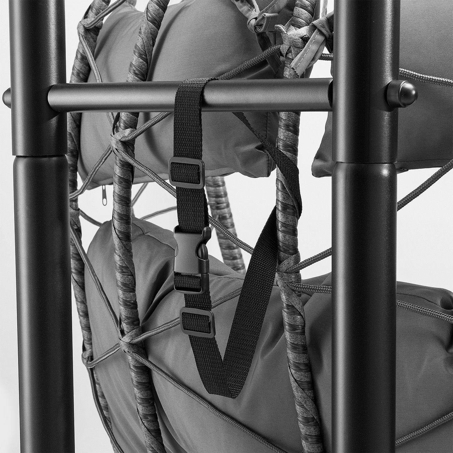 Doppel-Hängesessel AriaXXL aus Polyrattan – Grau