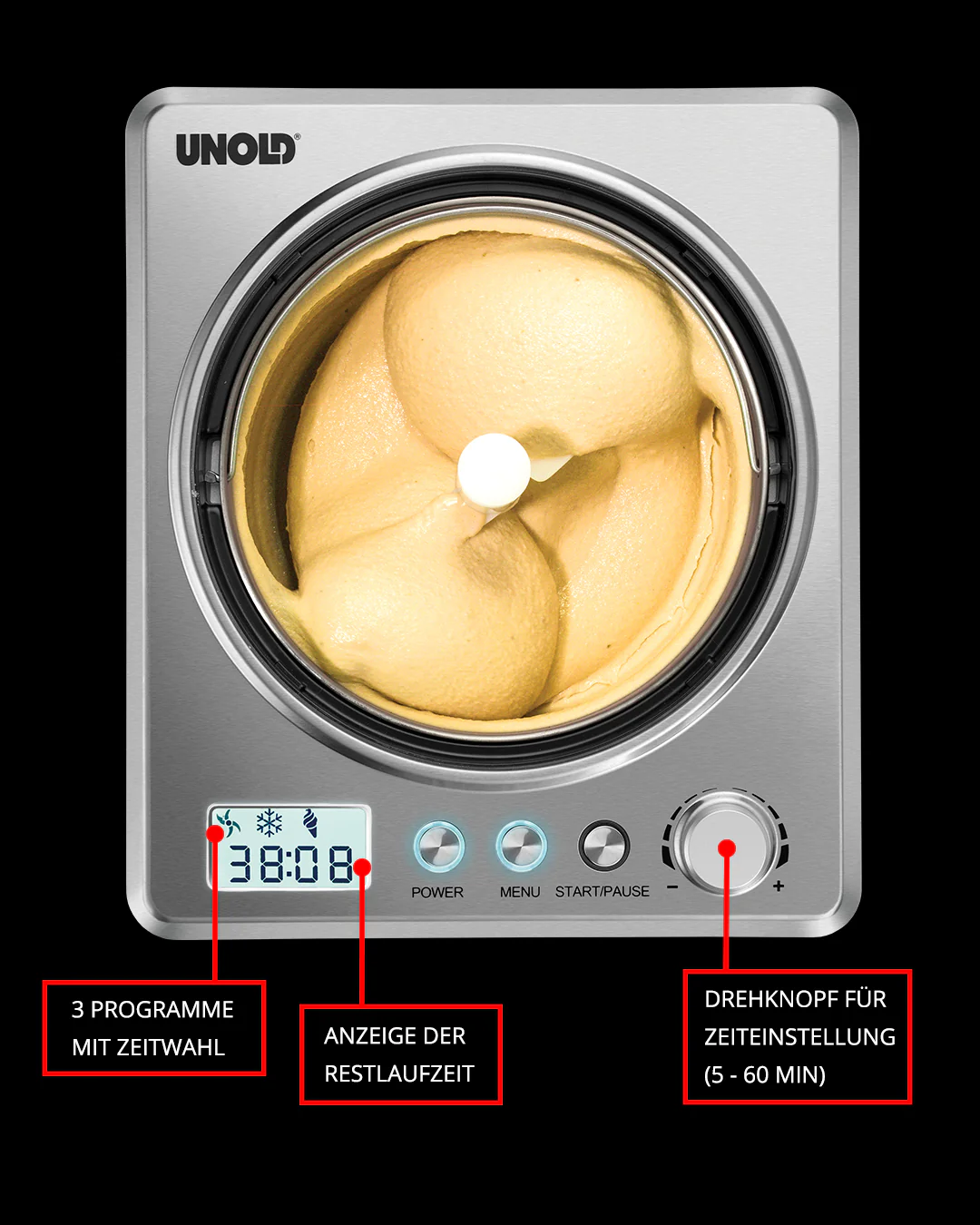 Professionelle Eismaschine 2025 – 2,5 L Kapazität für cremiges Eis zu Hause oder gewerblich