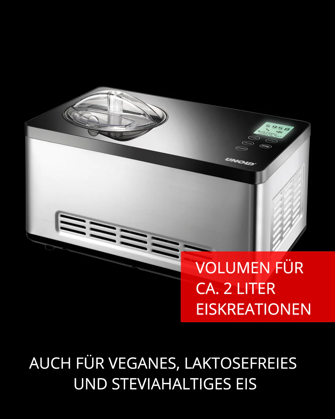 Gusto 2025 Eismaschine – 2 Liter mit integriertem Kompressor