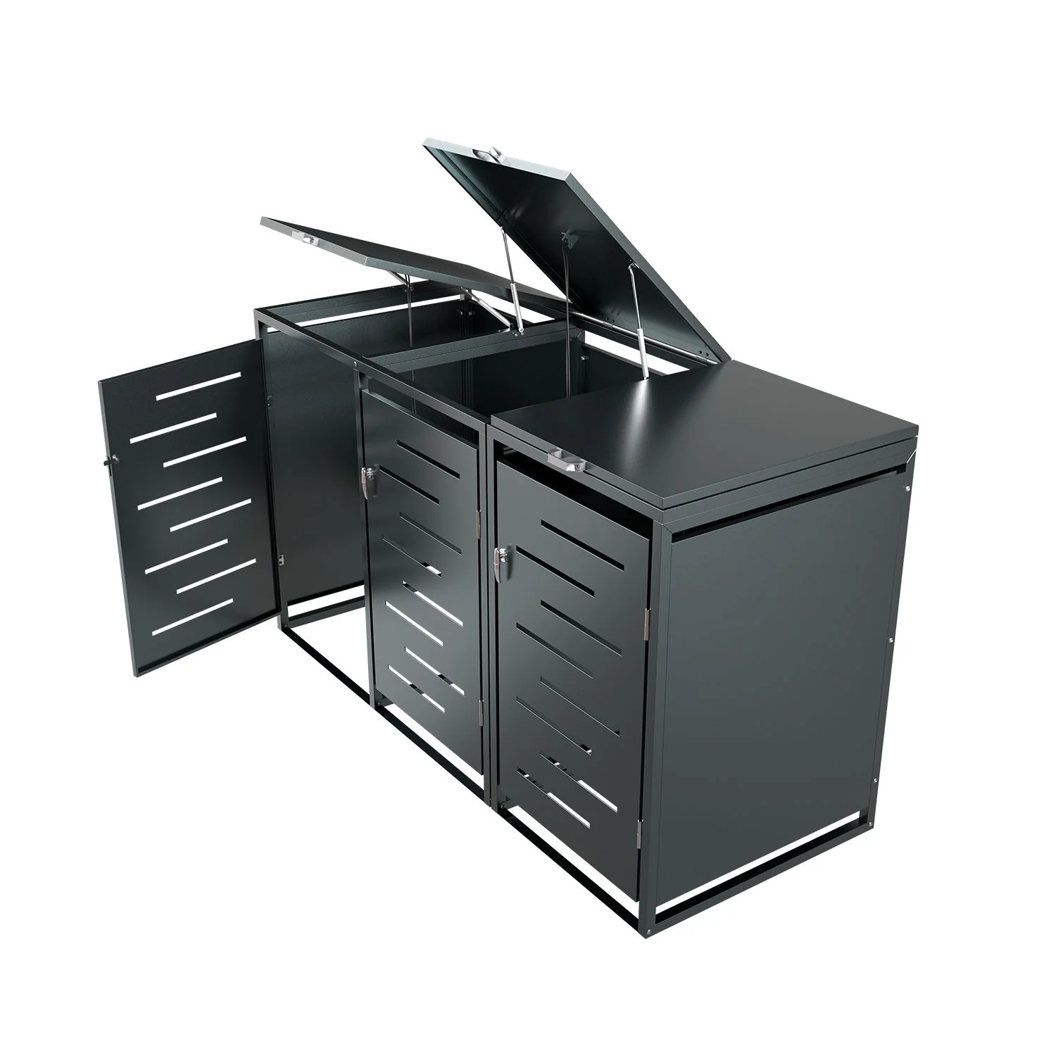 Arel Metall-Müllbox für 2 Mülltonnen – Elegant & Wetterfest