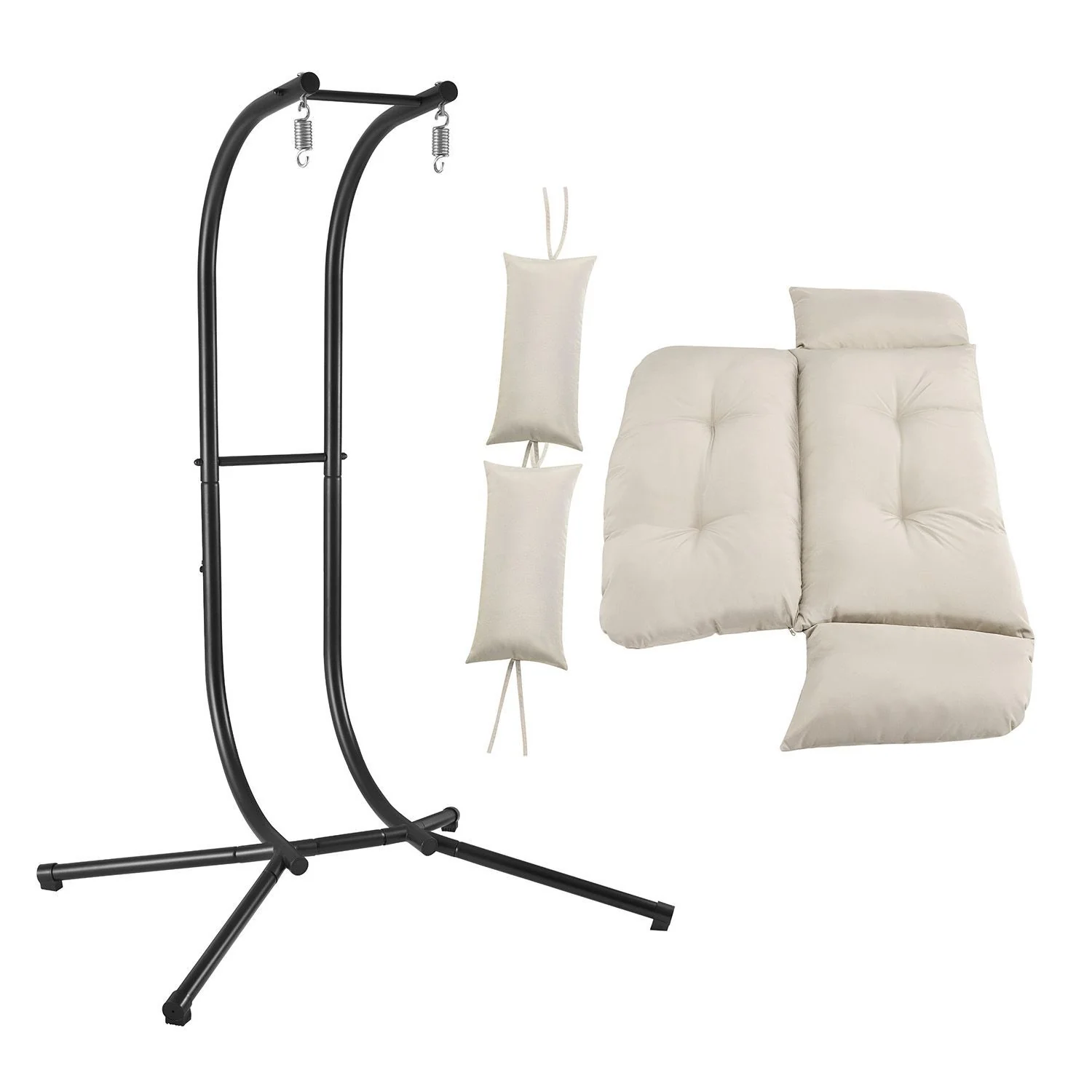 Doppel-Hängesessel AriaXXL aus Polyrattan – Grau