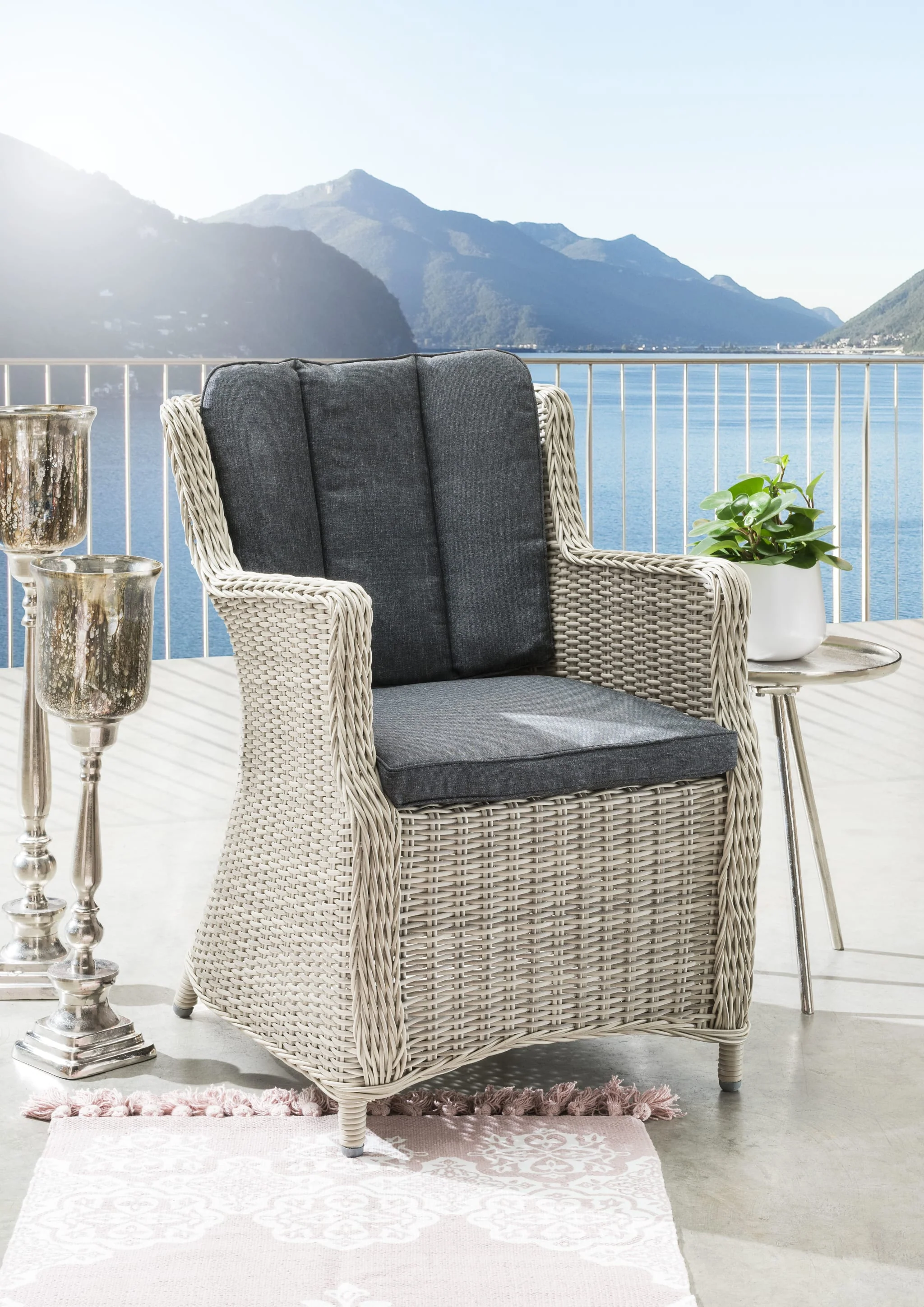 2er Set Gartenstühle LUNA – Wetterfest & Komfortabel mit Polyrattan-Sitzkissen