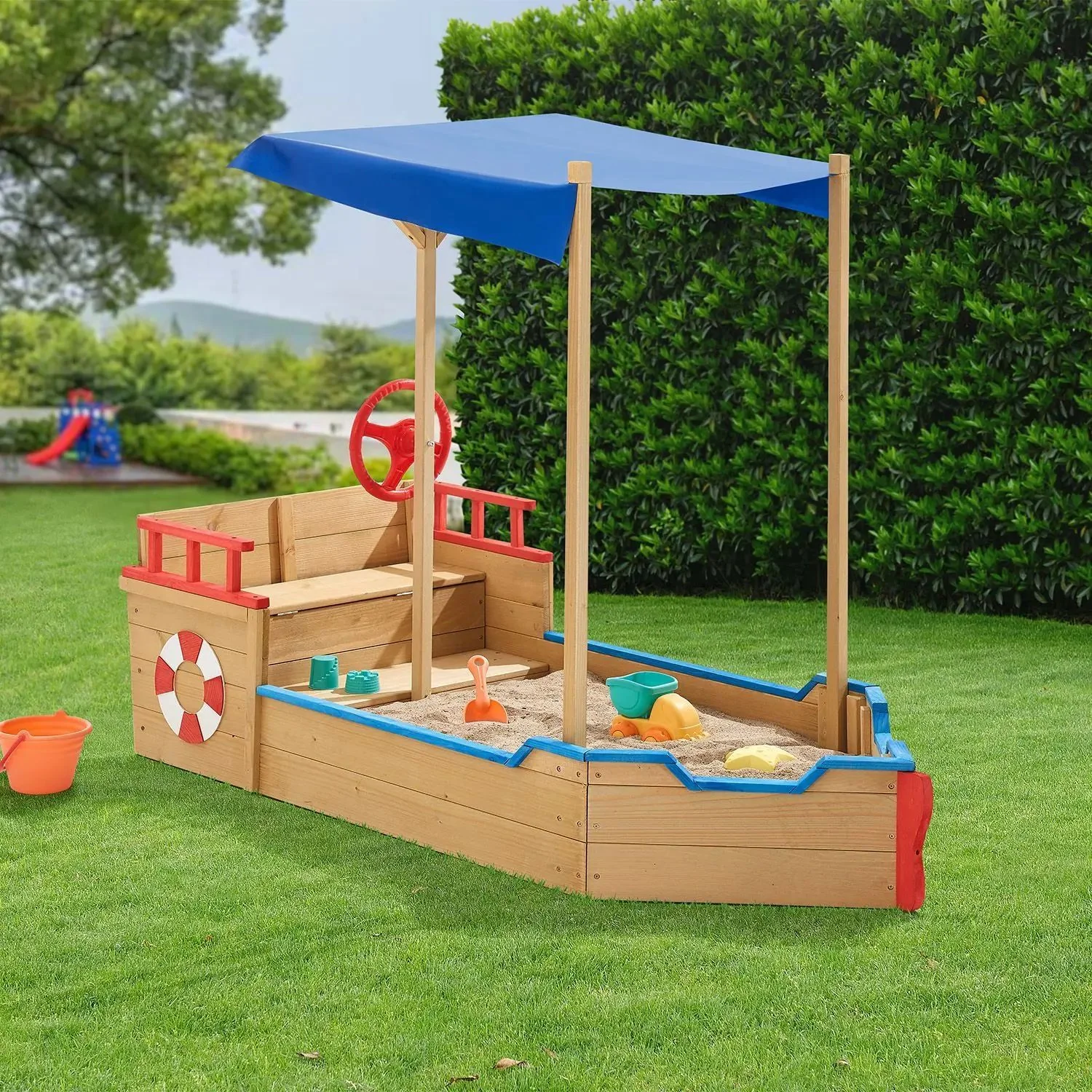 Käpt’n Pit Sandkasten – Piratenschiff aus Holz für Kinder