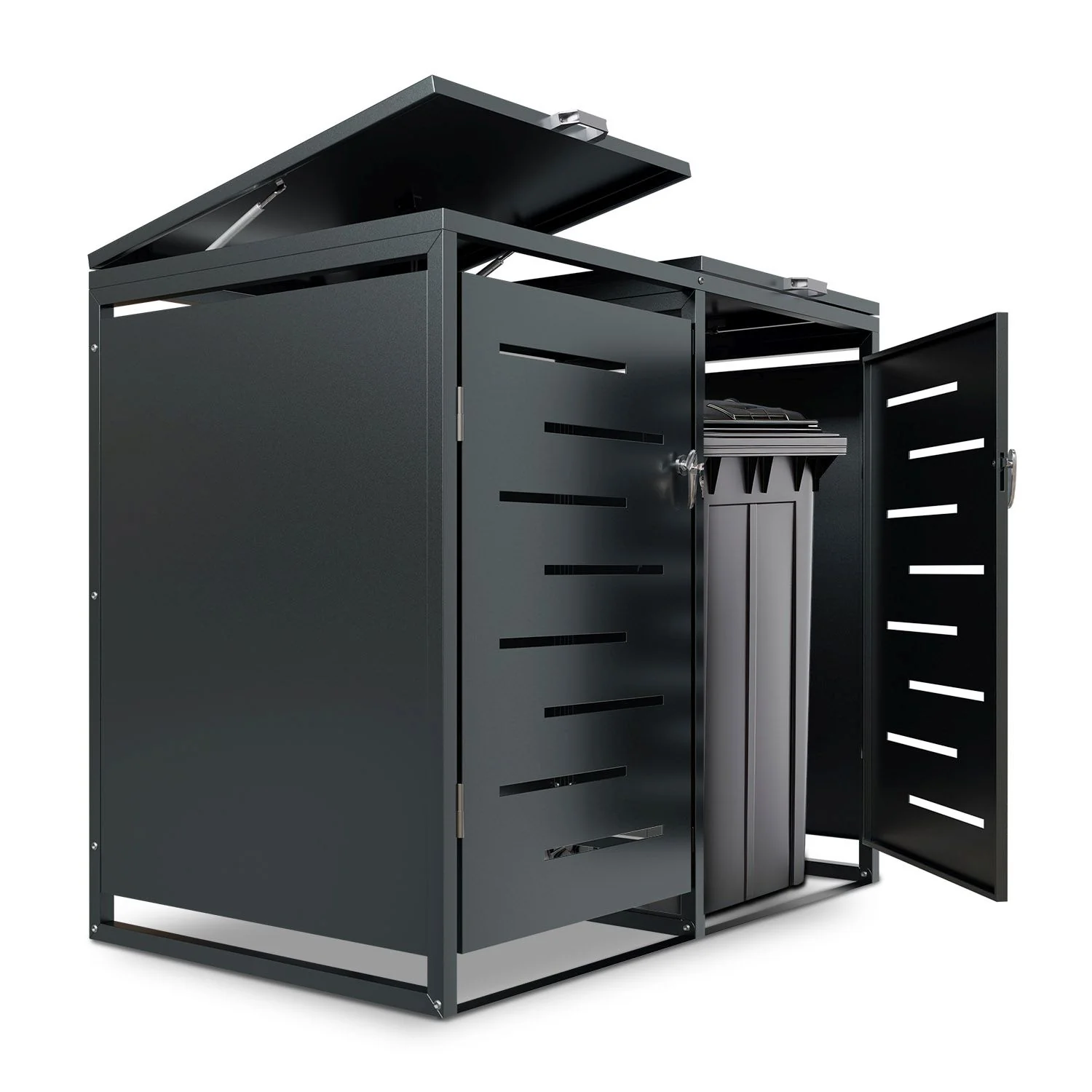 Arel Metall-Müllbox für 2 Mülltonnen – Elegant & Wetterfest