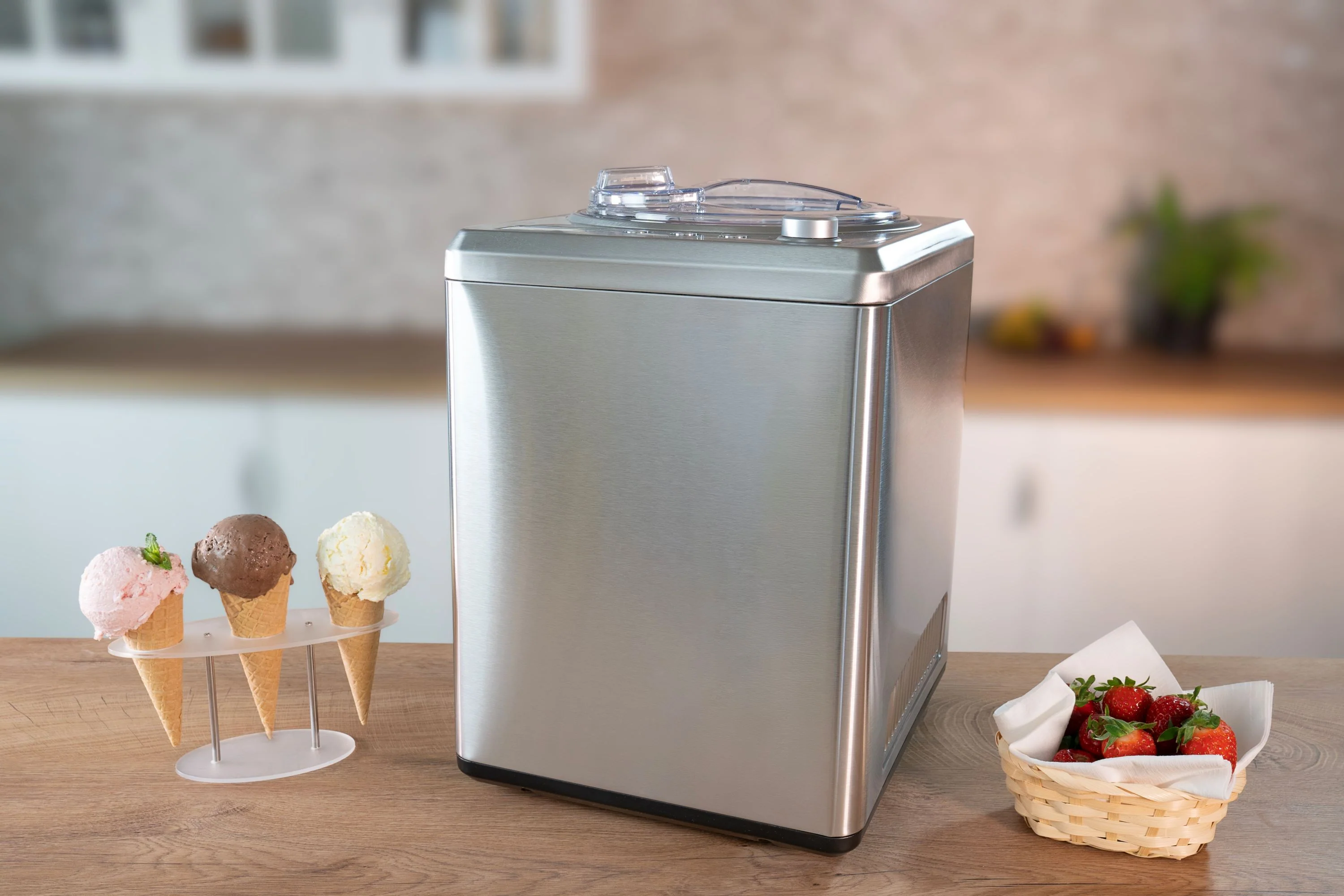 Professionelle Eismaschine 2025 – 2,5 L Kapazität für cremiges Eis zu Hause oder gewerblich