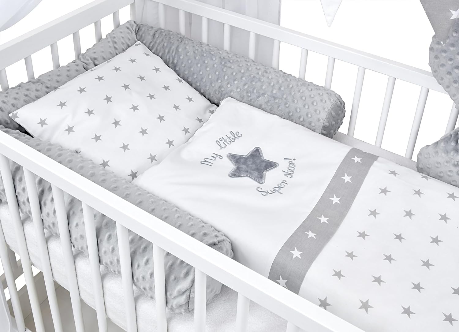 Baby Delux Kinderbett Haus 60x120 cm – Komplettset Weiß – Sicher, flexibel & gemütlich