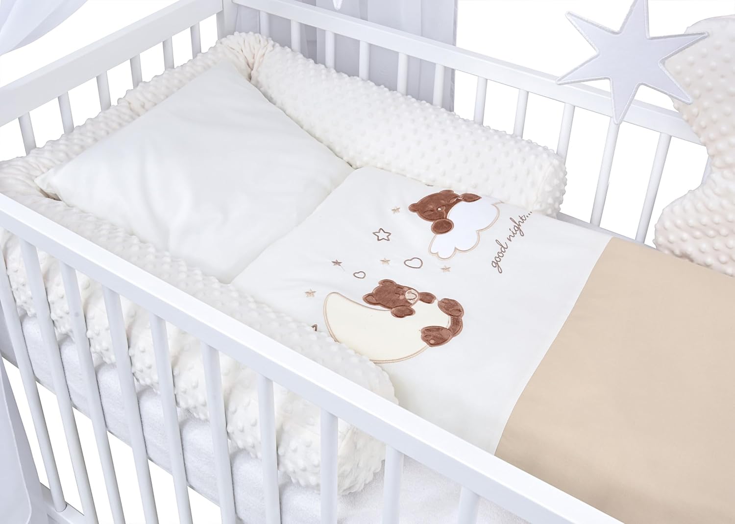 Baby Delux Kinderbett Haus 60x120 cm – Komplettset Weiß – Sicher, flexibel & gemütlich