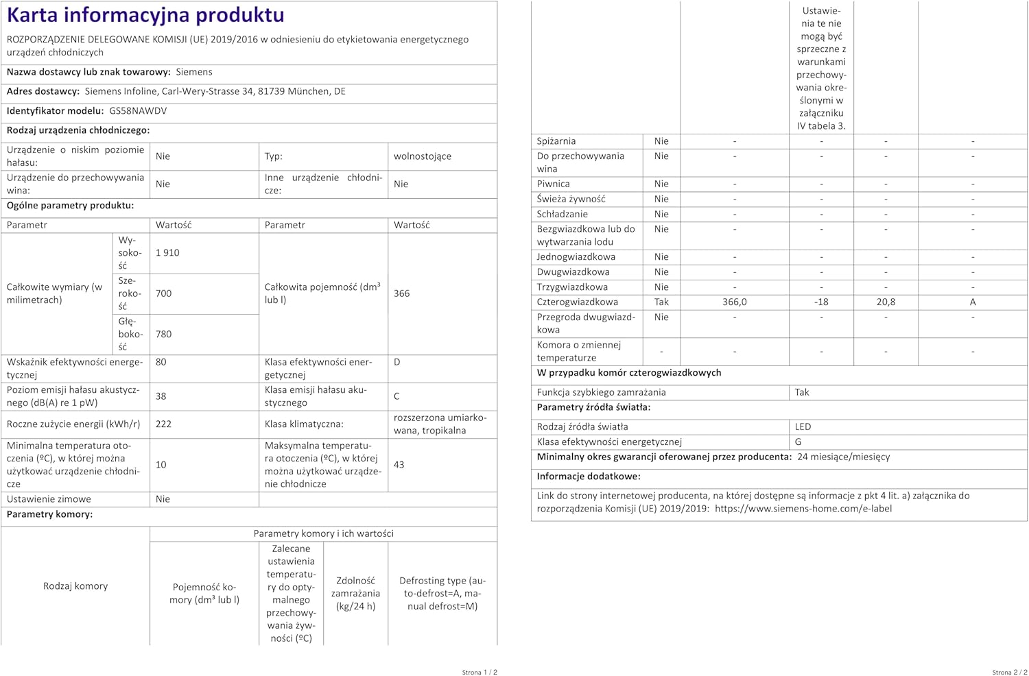 Siemens GS54NAWCV iQ500 Gefrierschrank 327 L – NoFrost, BigBox & superFreezing, Energiesparend