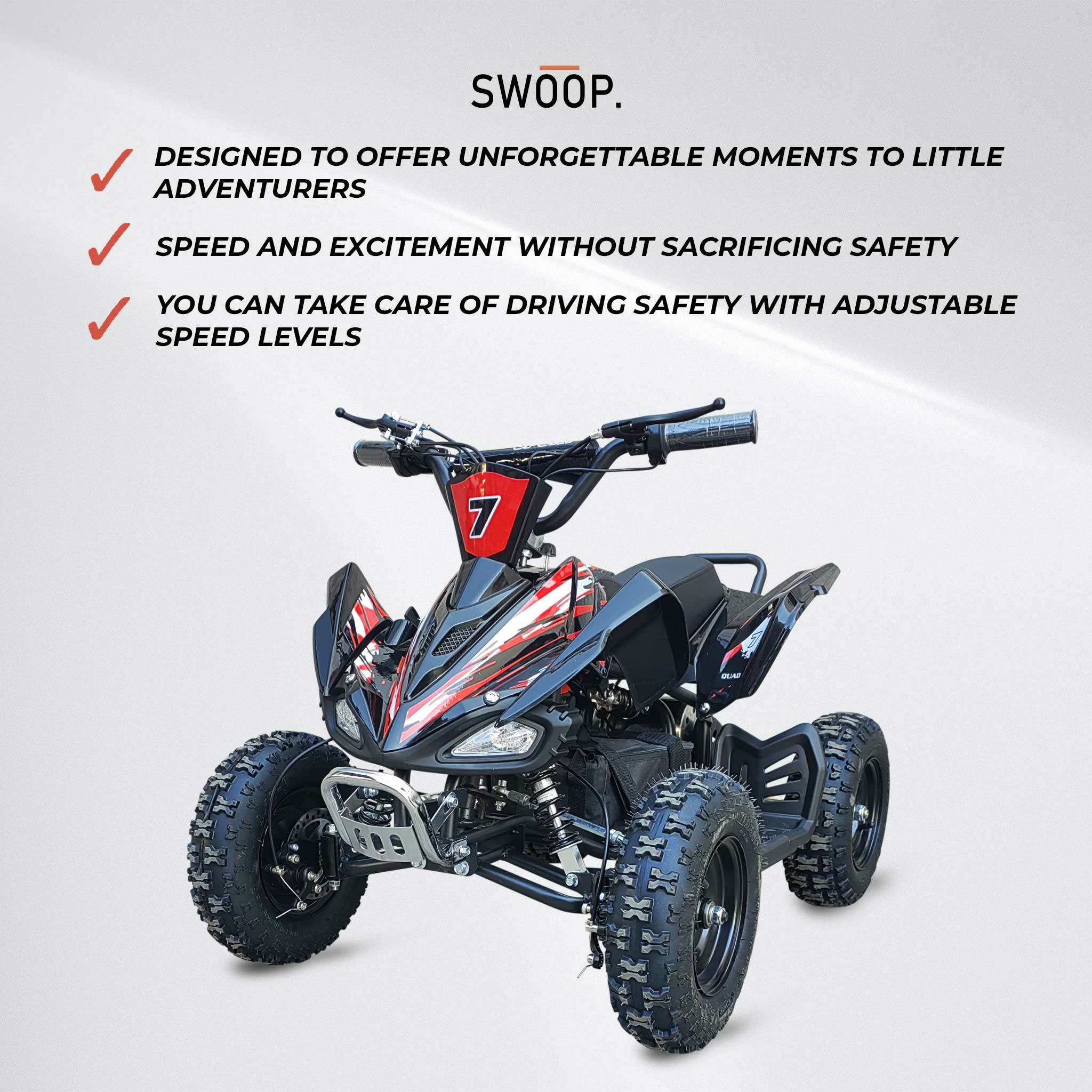 Swoop Quad Eléctrico Adventurer 1000W – Kinder-ATV sicher & robust