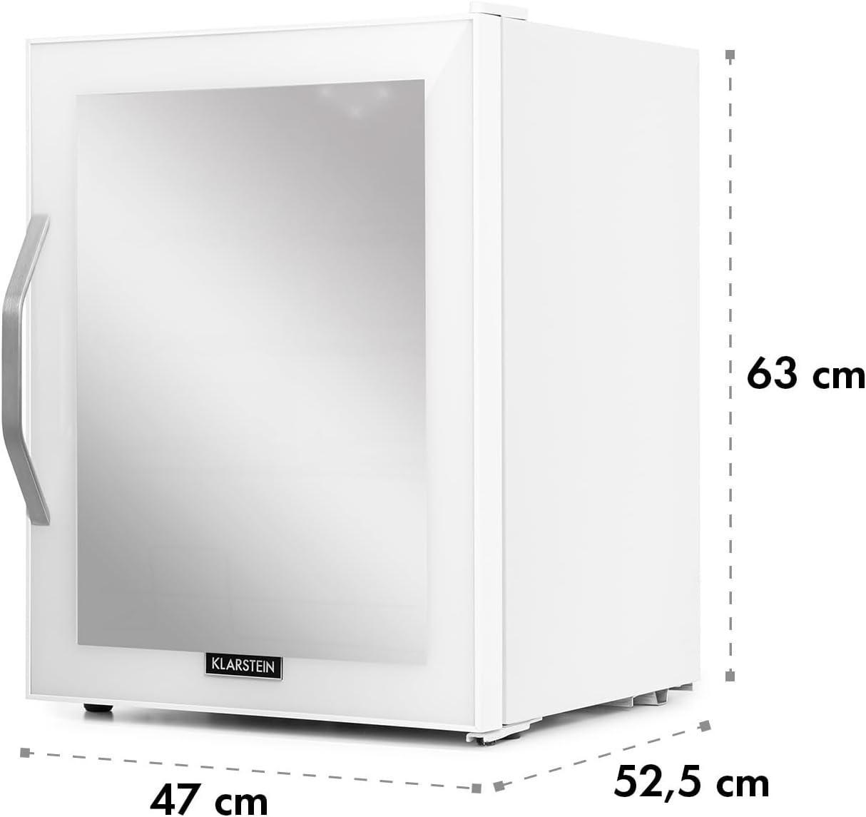 Klarstein Mini-Kühlschrank 80 L mit Glastür – Leise, Energieeffizient, Ideal für Getränke, Party & Camping