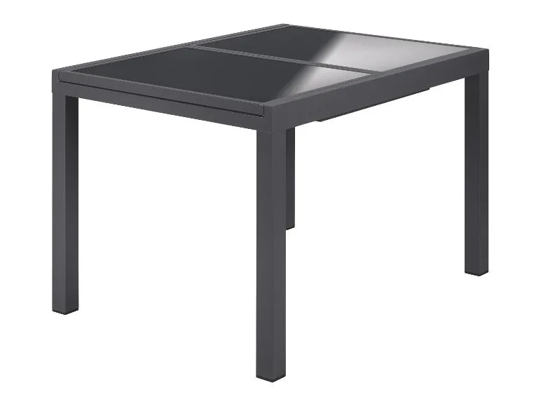 LIVARNO home Houston 9-teiliges Aluminium-Garten-Set – Ausziehbarer Tisch + 8 Hohe Stühle, Grau