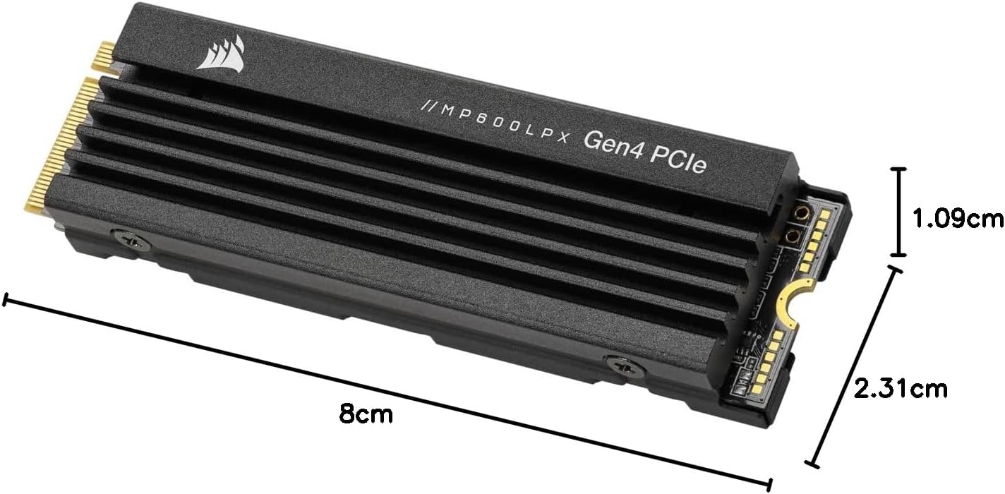 Corsair MP600 PRO LPX 1 TB M.2 PCIe Gen4 NVMe SSD – Höchste Geschwindigkeit für Gaming & High-End-PCs