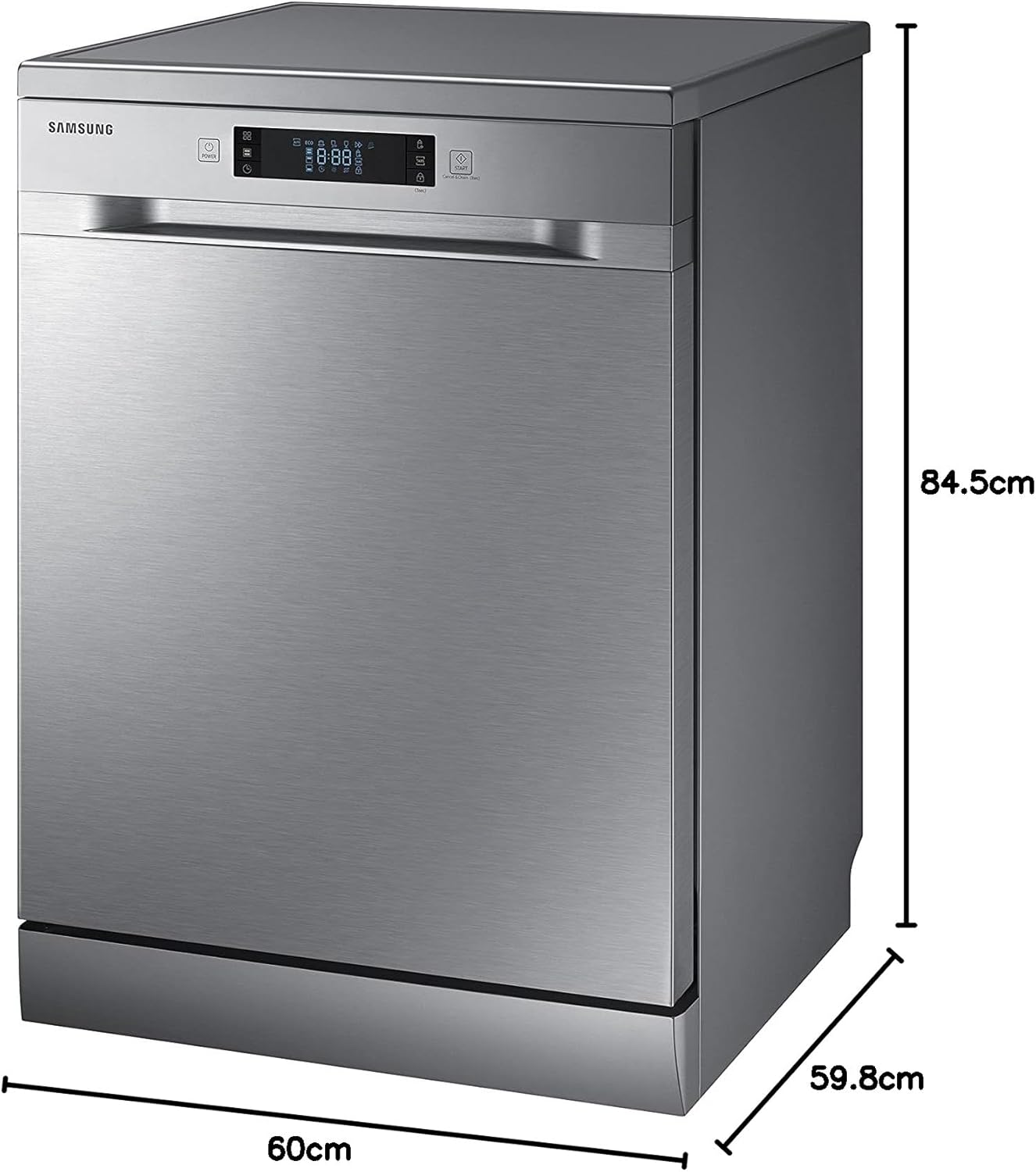 Samsung DW60M6050FS Geschirrspüler – 14 Maßgedecke, A++, freistehend, Edelstahl, LED-Touch, 60 cm