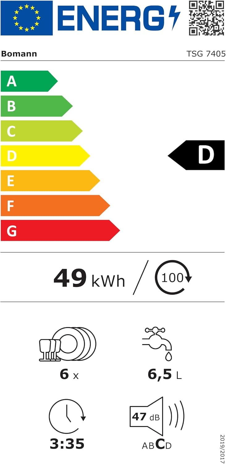Bomann Mini Geschirrspüler TSG 7405 – kompakt, leise & energieeffizient