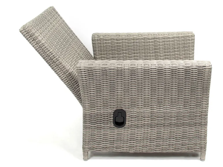 Bellavista Alu-Luxus Asti 6-teilig – Garten-Lounge Set: 3-Sitzer Sofa, 2 Sessel, 2 Hocker, Tisch, verstellbare Rückenlehne