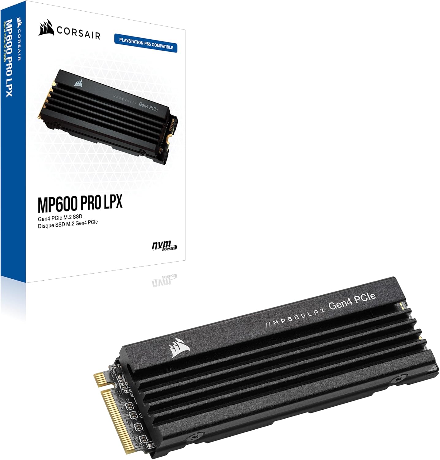 Corsair MP600 PRO LPX 1 TB M.2 PCIe Gen4 NVMe SSD – Höchste Geschwindigkeit für Gaming & High-End-PCs