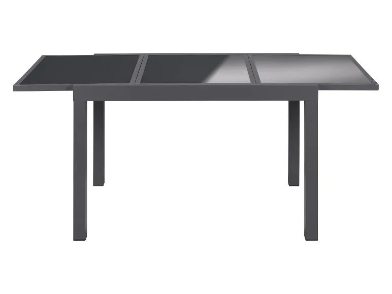 LIVARNO home Houston 9-teiliges Aluminium-Garten-Set – Ausziehbarer Tisch + 8 Hohe Stühle, Grau