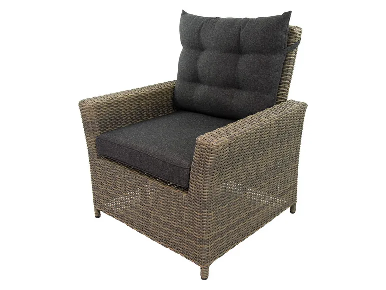 Bellavista Alu-Luxus Asti 6-teilig – Garten-Lounge Set: 3-Sitzer Sofa, 2 Sessel, 2 Hocker, Tisch, verstellbare Rückenlehne