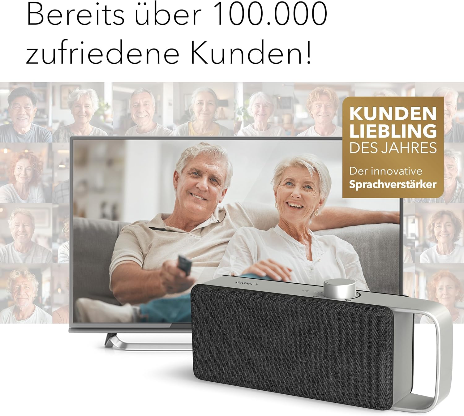 Faller Oskar TV – Tragbarer Soundbar Lautsprecher, kabellos, Aluminiumgehäuse