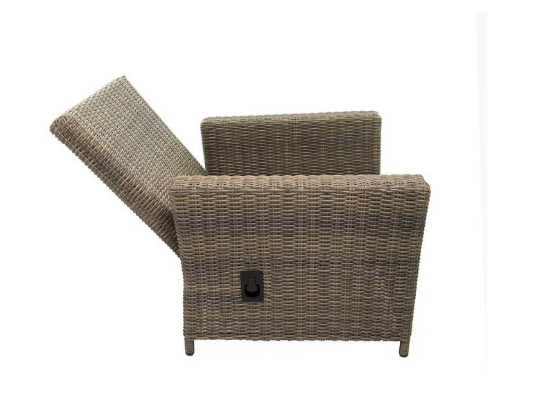 Bellavista Alu-Luxus Asti 6-teilig – Garten-Lounge Set: 3-Sitzer Sofa, 2 Sessel, 2 Hocker, Tisch, verstellbare Rückenlehne