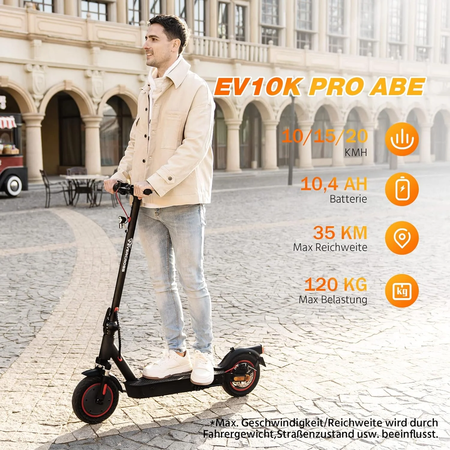 EVERCROSS EV10K Pro Elektroroller – Power & Reichweite für die Stadt