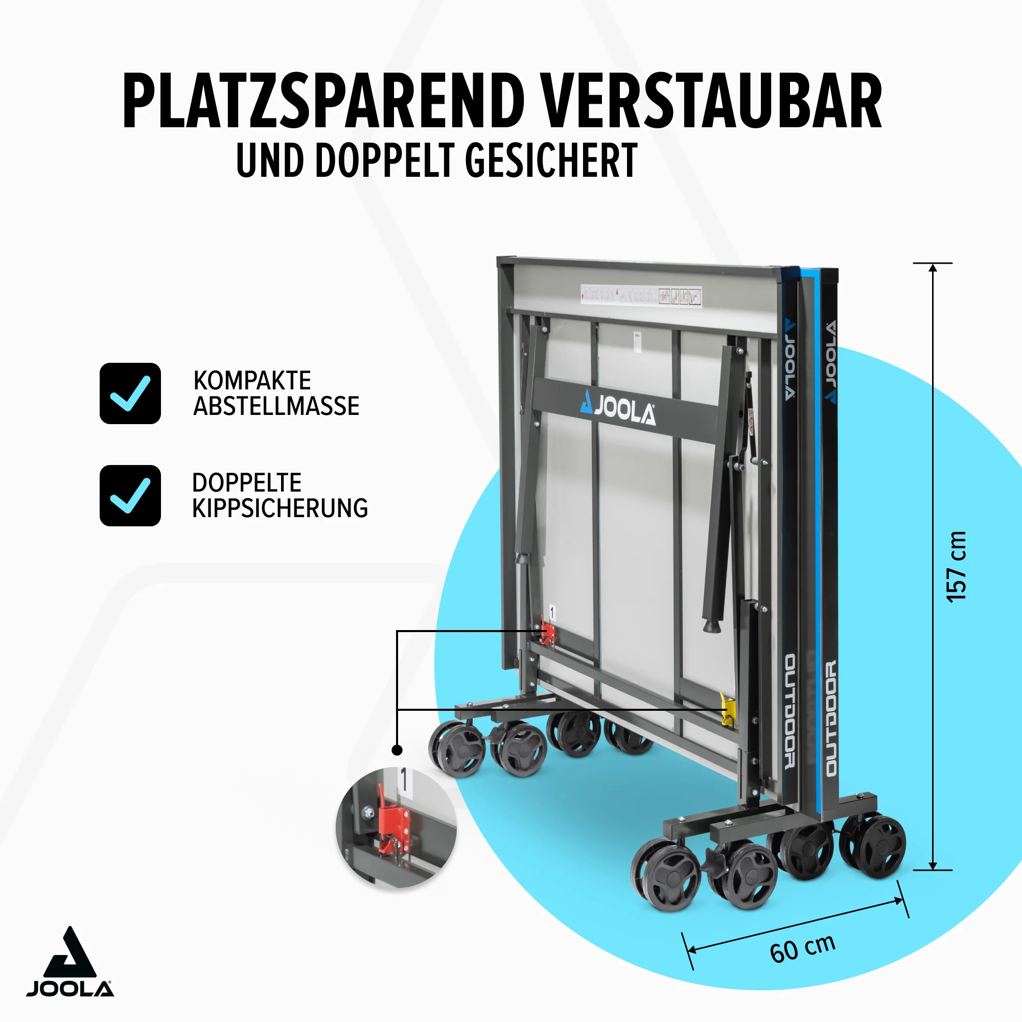 JOOLA J500A Outdoor Tischtennis-Tisch – Wetterfest & Mobil für Profi-Spaß zu Hause