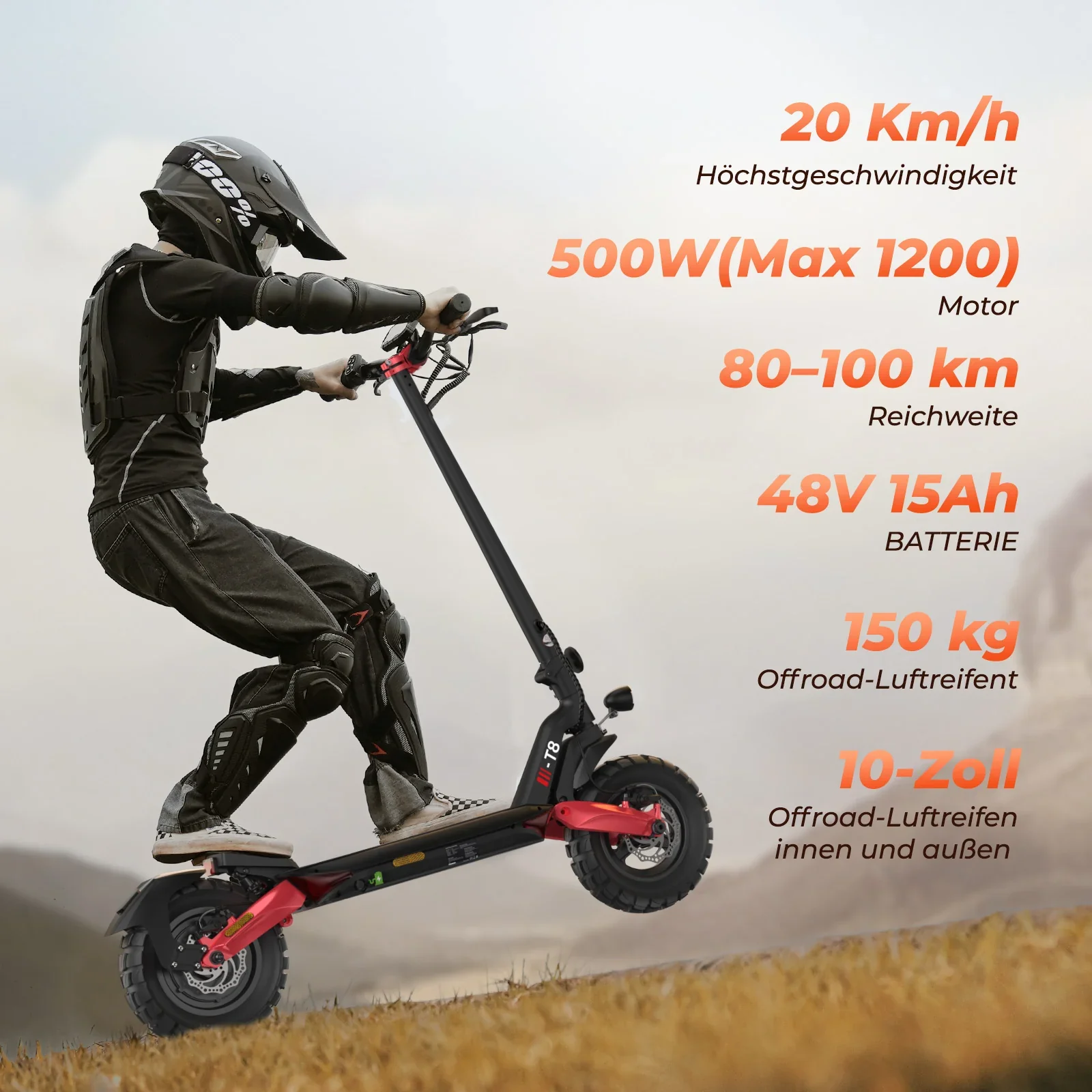 T8 Offroad E-Scooter – Power, Reichweite & Straßenzulassung