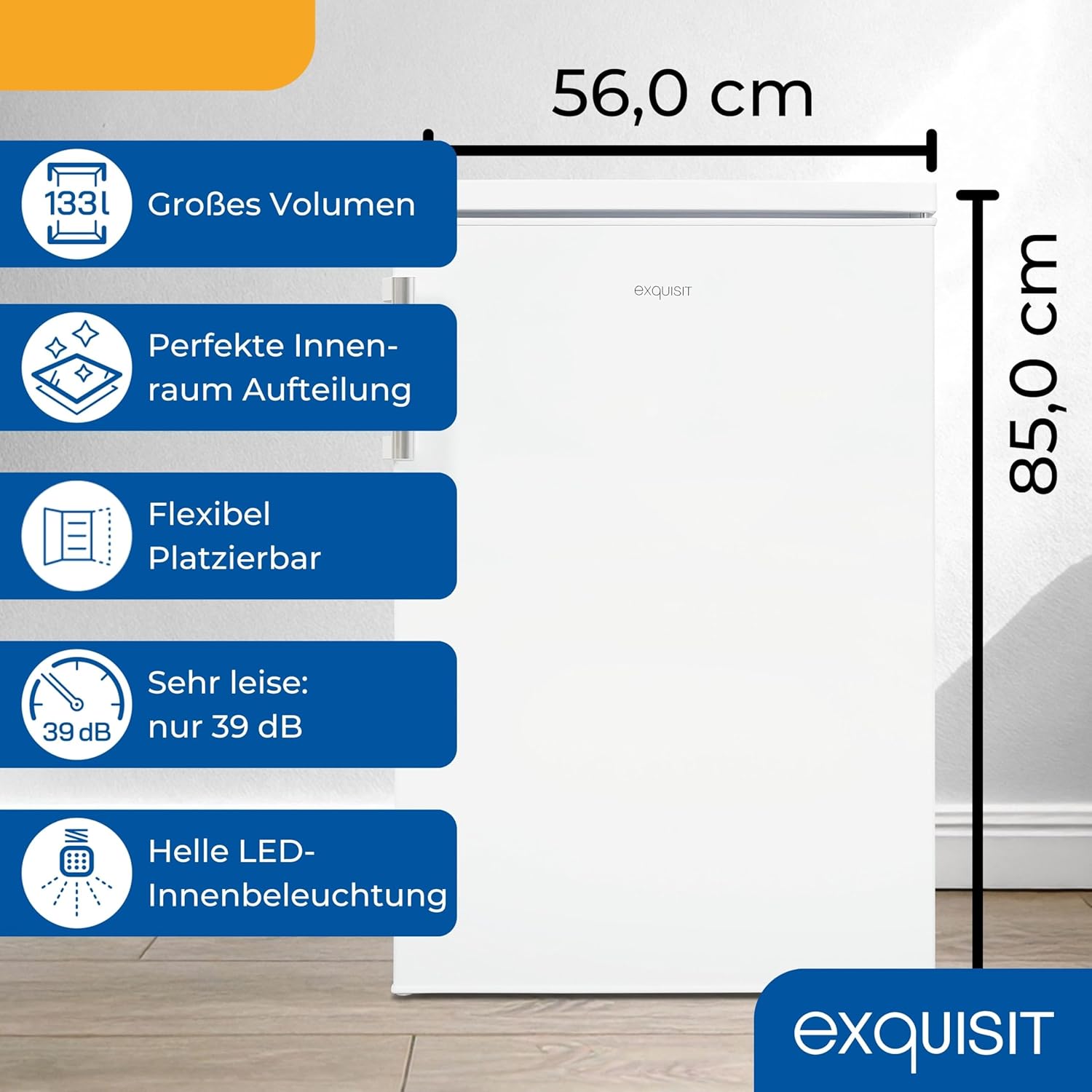 Exquisit Kühlschrank 133 L – Praktisch, leise & energiesparend
