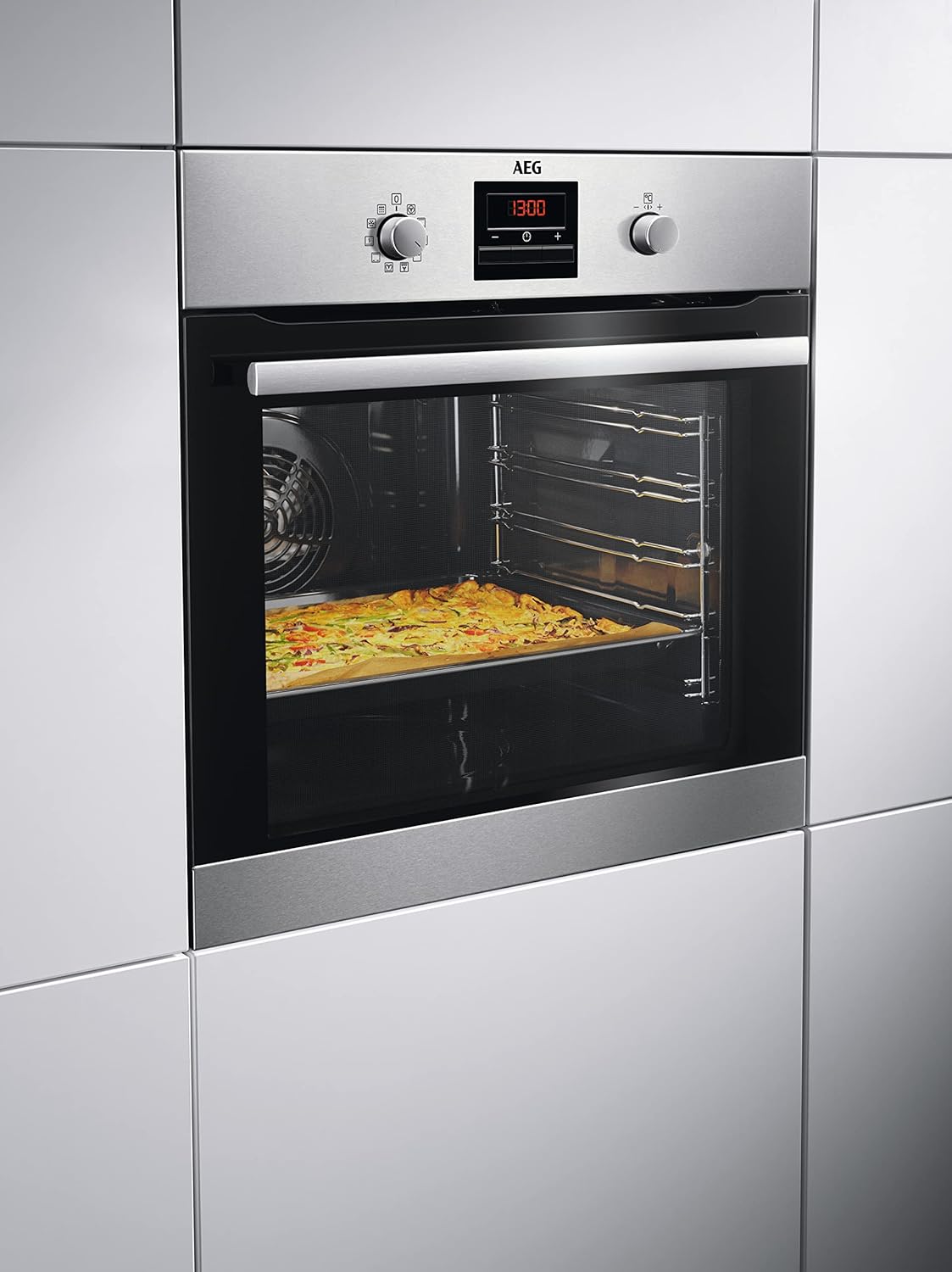 AEG BPE53516AB Einbau-Backofen Serie 5 – Pyrolyse, Heißluft, 25 Programme, LED-Touch, Kühle Tür, Schwarz